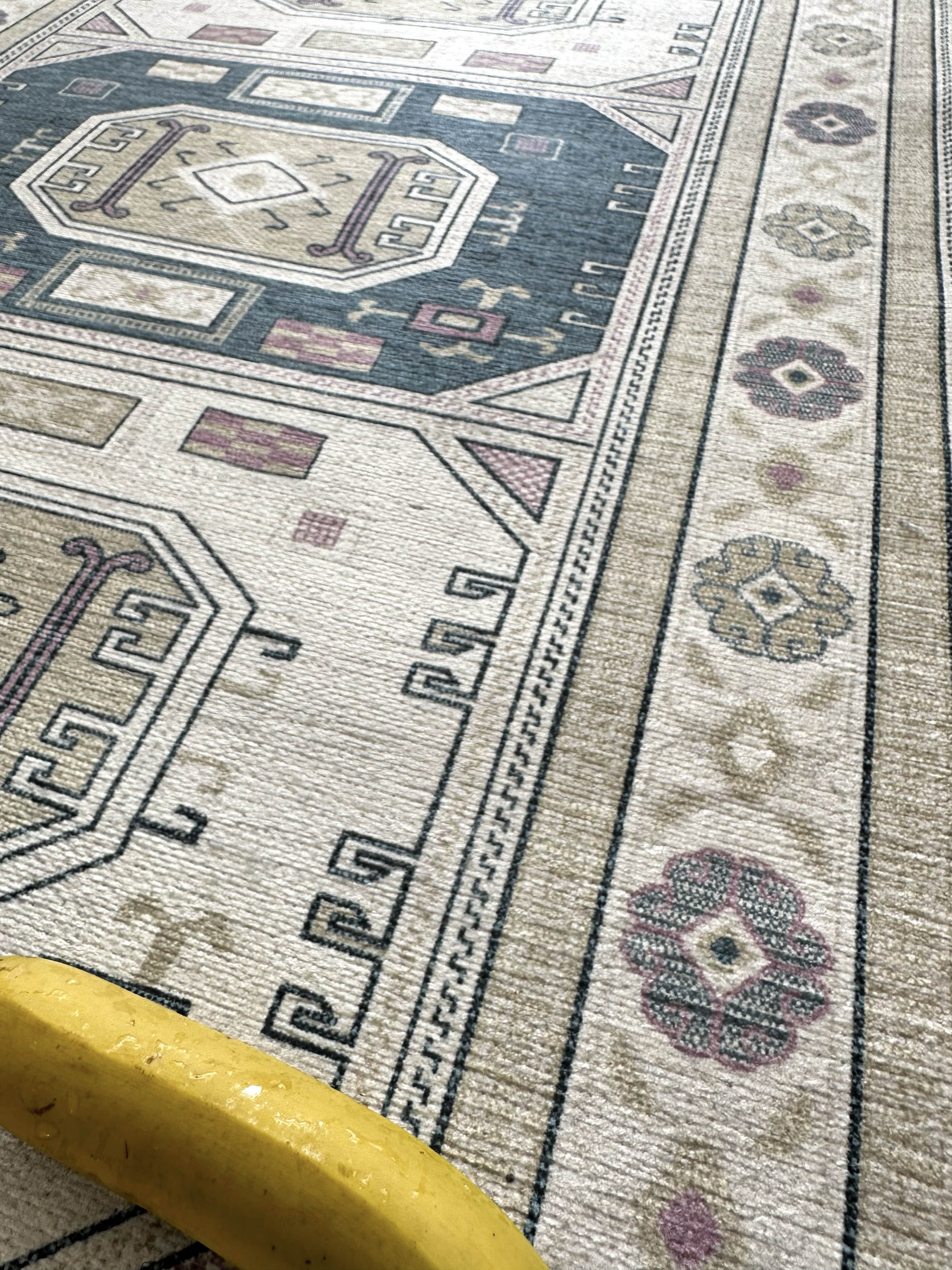 Amaan Cream Navy Modern Turkish Rug