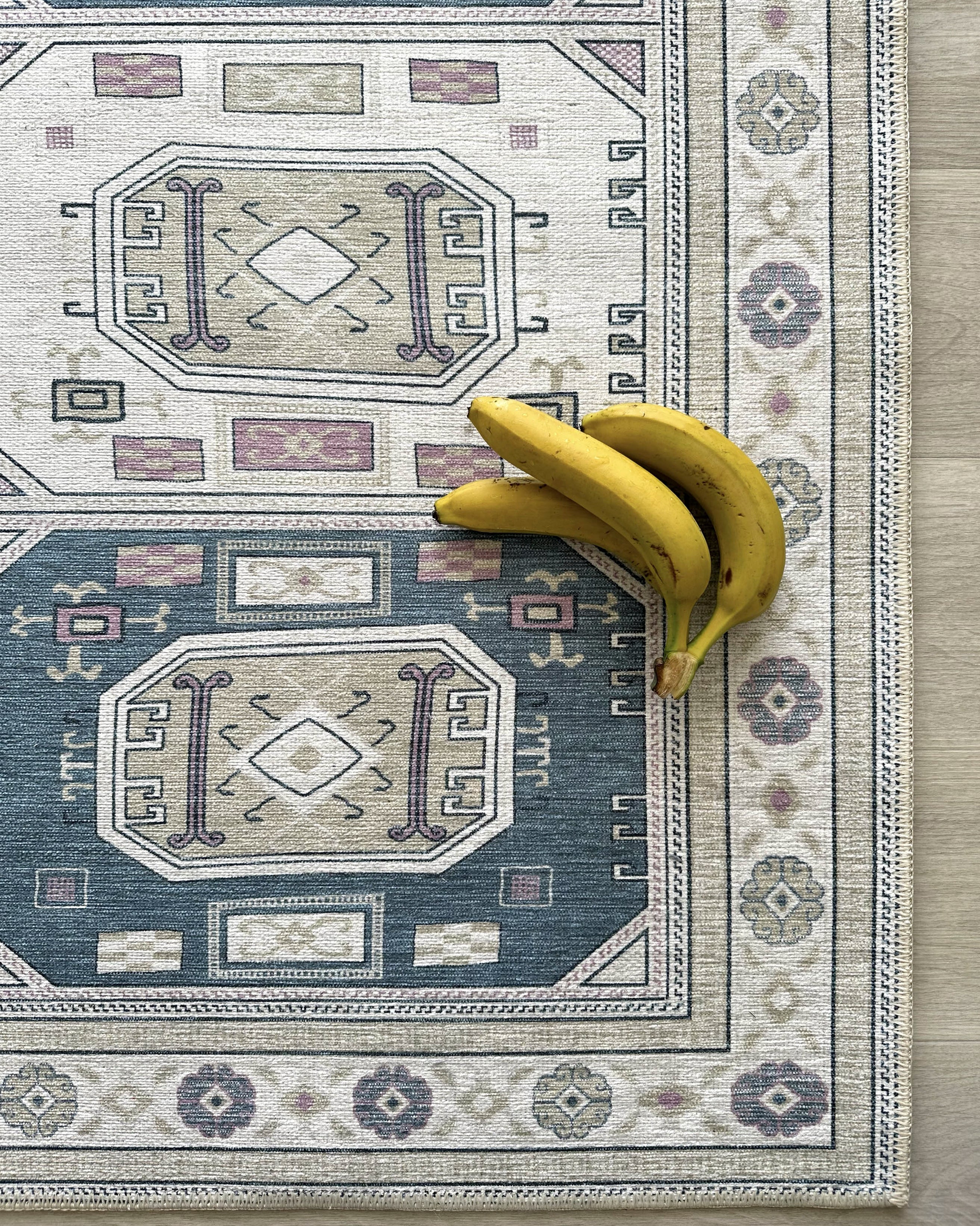 Amaan Cream Navy Modern Turkish Rug