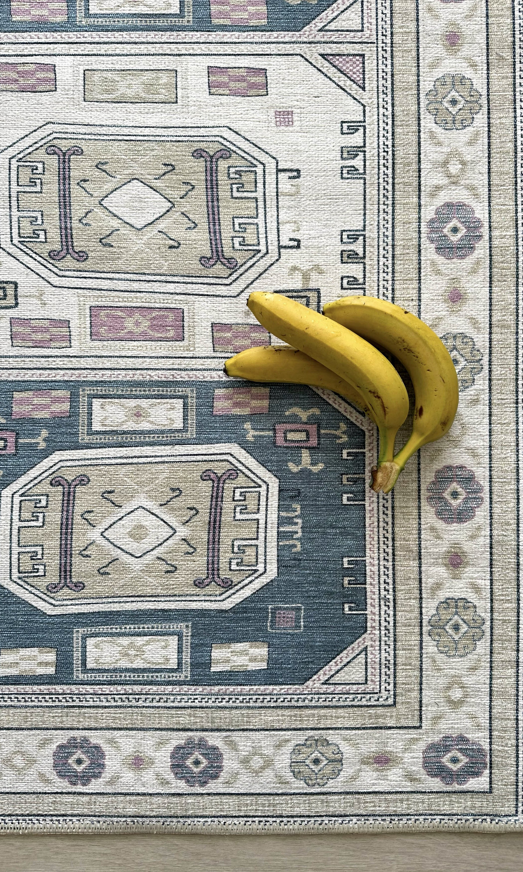 Amaan Cream Navy Modern Turkish Rug