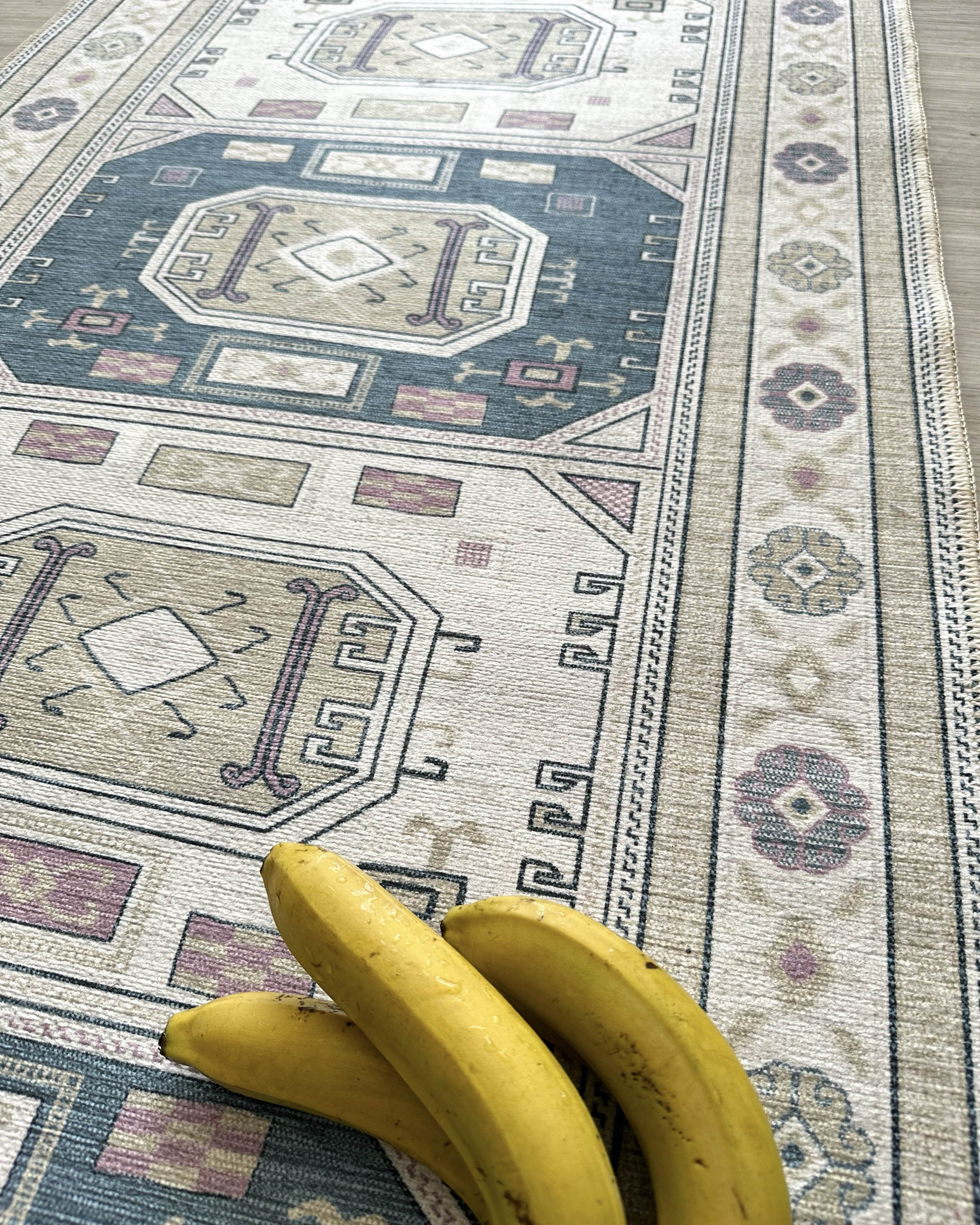 Amaan Cream Navy Modern Turkish Rug