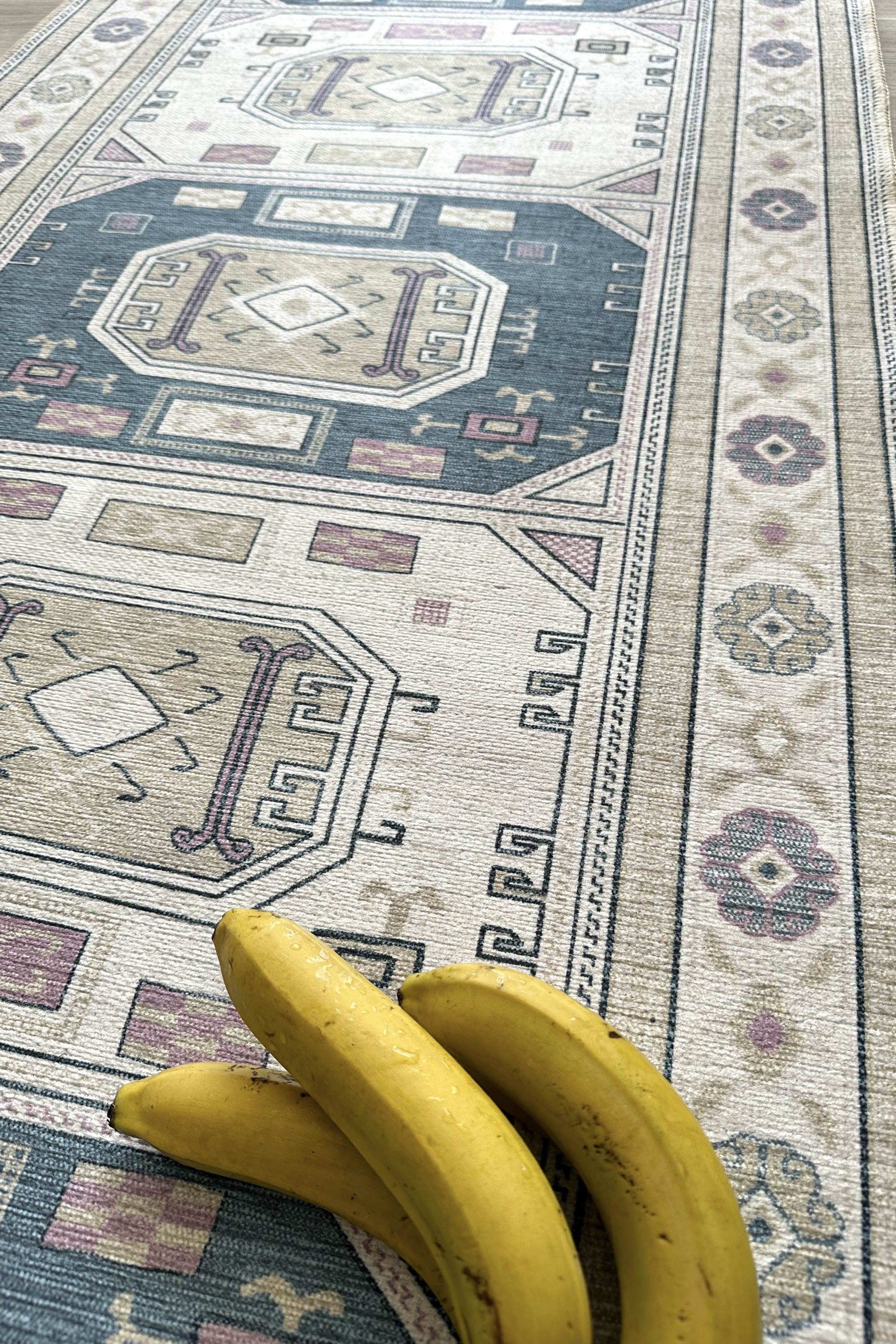 Amaan Cream Navy Modern Turkish Rug