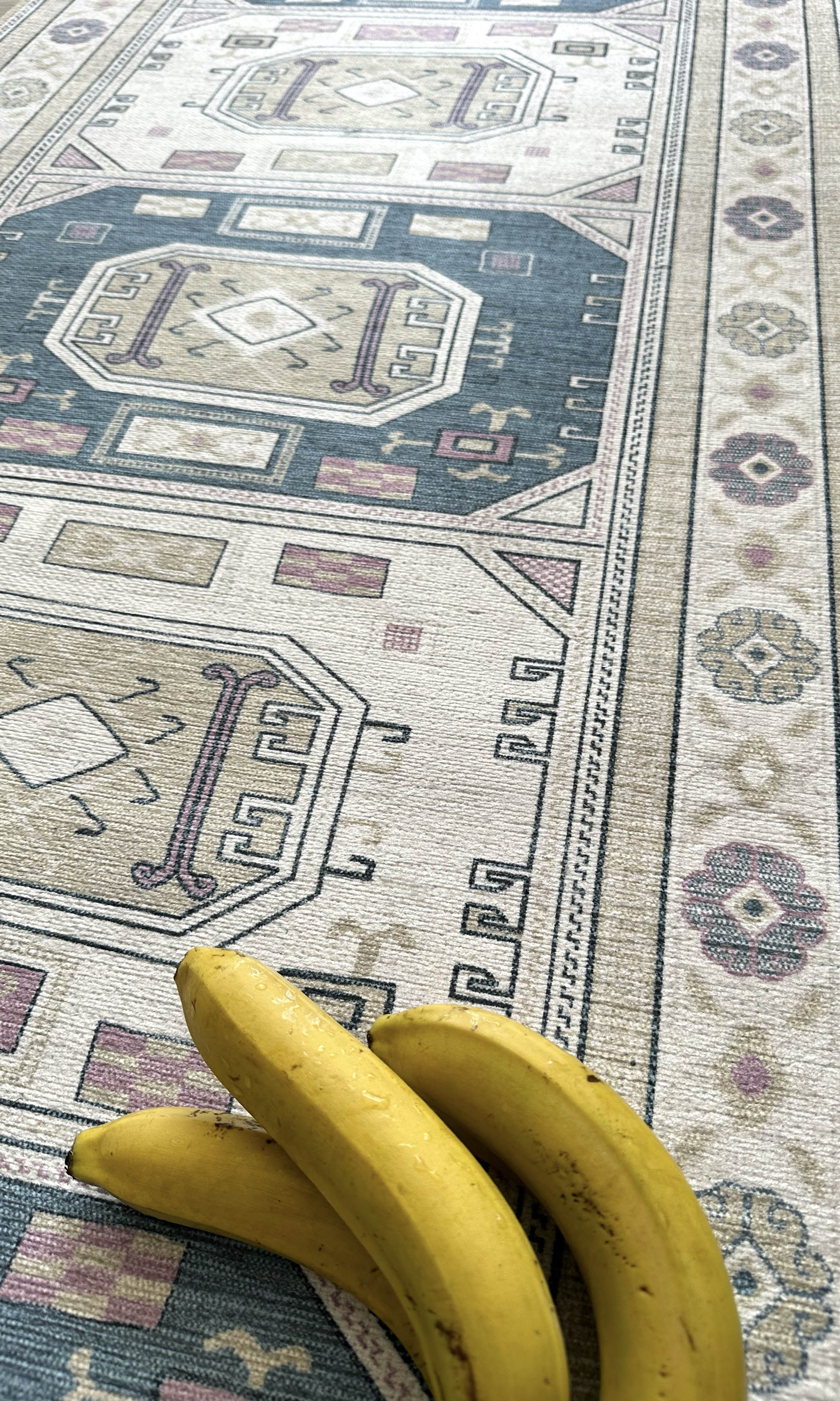 Amaan Cream Navy Modern Turkish Rug