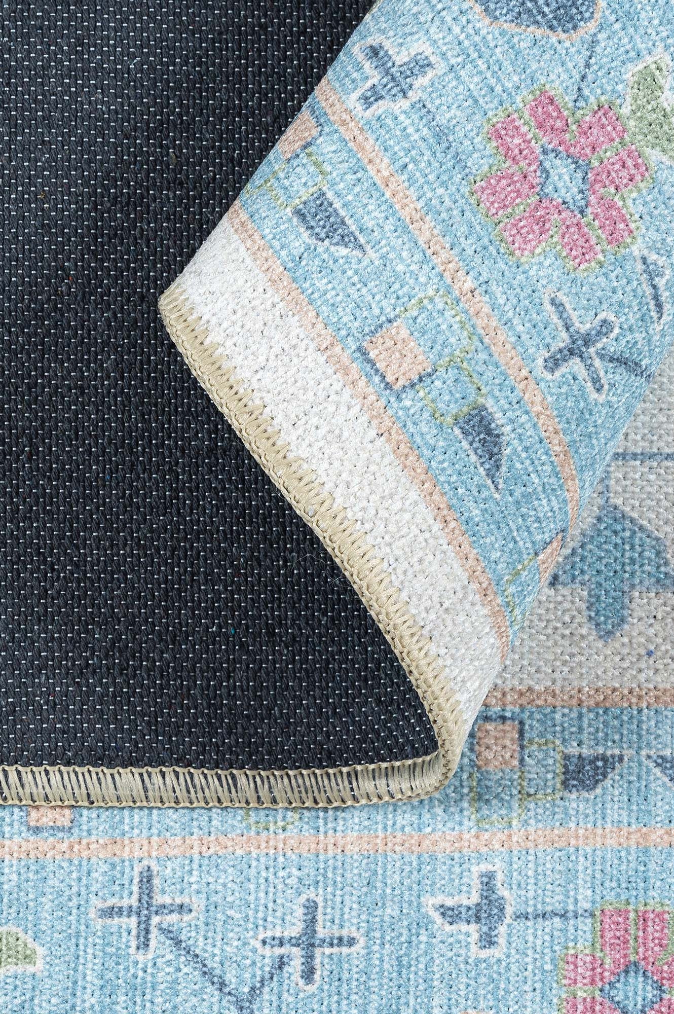 Annela Pastel Light Blue Modern Oushak Rug