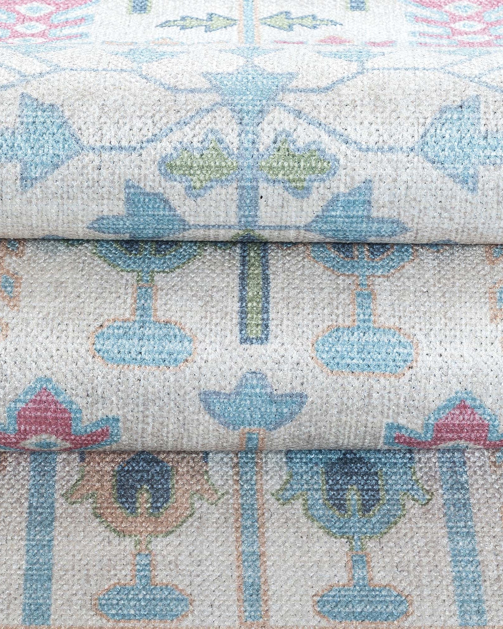 Annela Pastel Light Blue Modern Oushak Rug