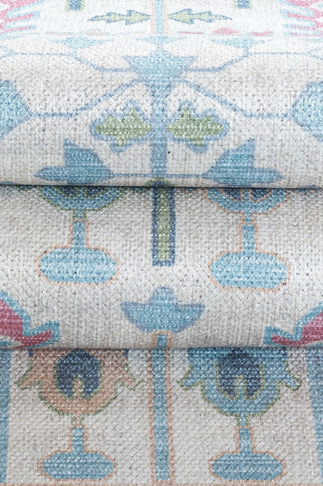 Annela Pastel Light Blue Modern Oushak Rug