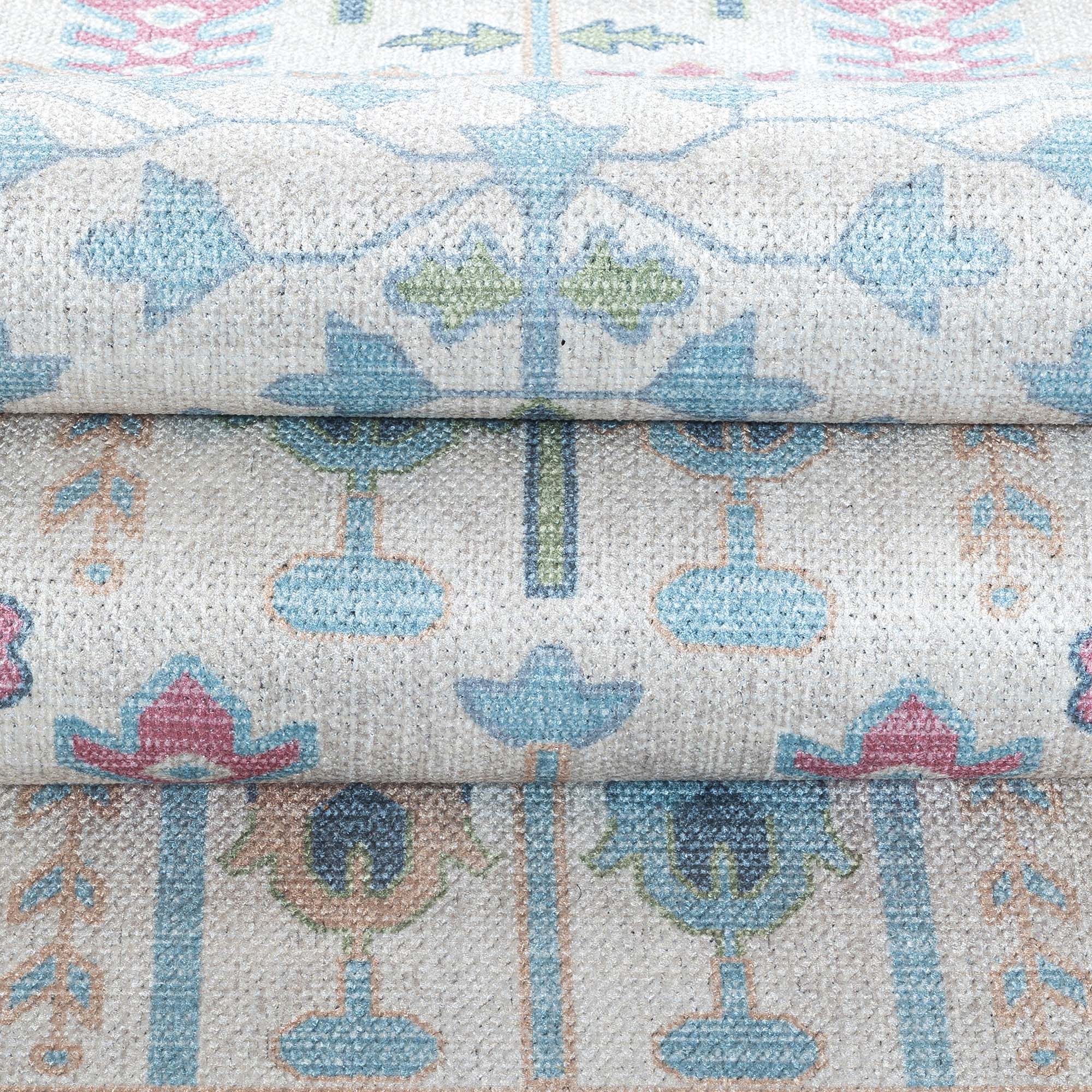 Annela Pastel Light Blue Modern Oushak Rug