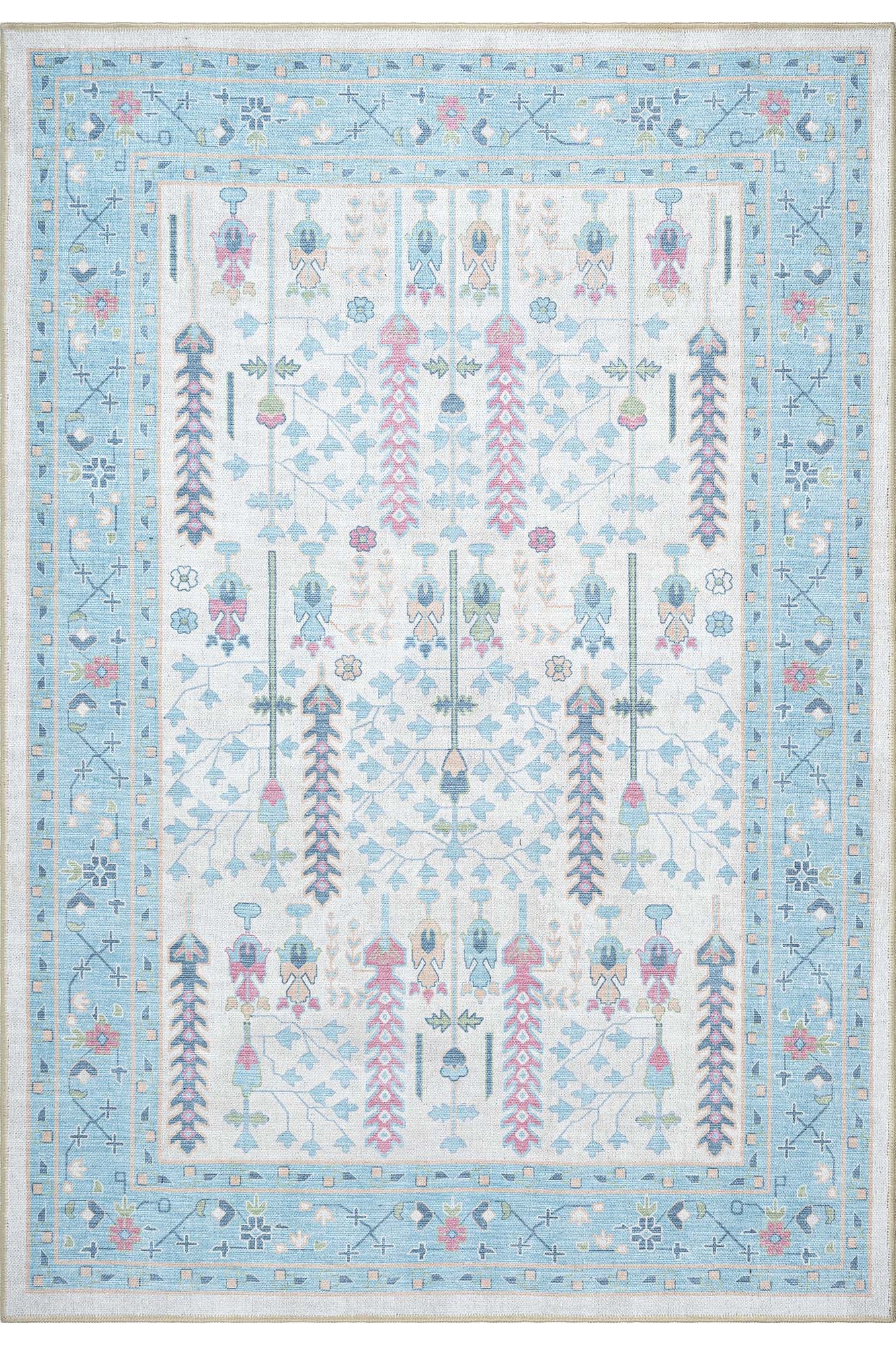 Annela Pastel Light Blue Modern Oushak Rug