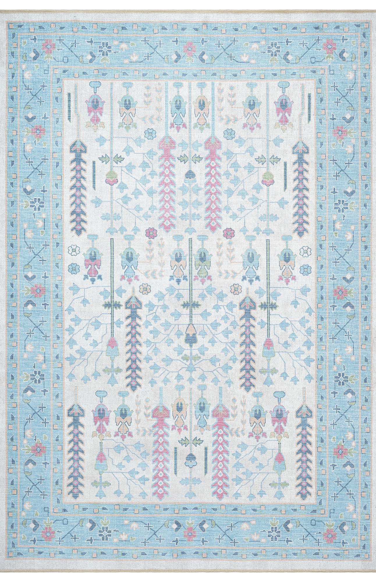 Annela Pastel Light Blue Modern Oushak Rug