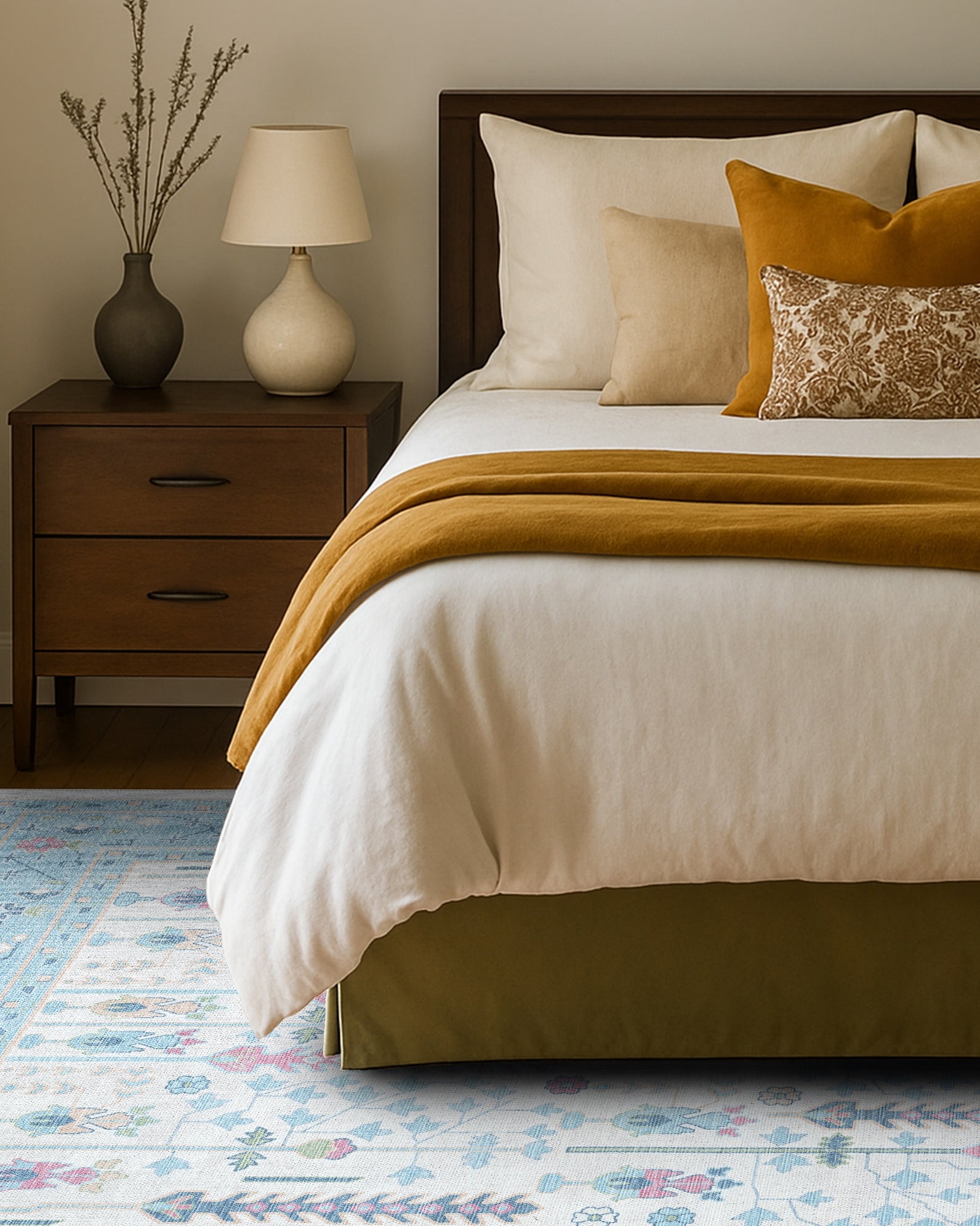 Annela Pastel Light Blue Modern Oushak Rug