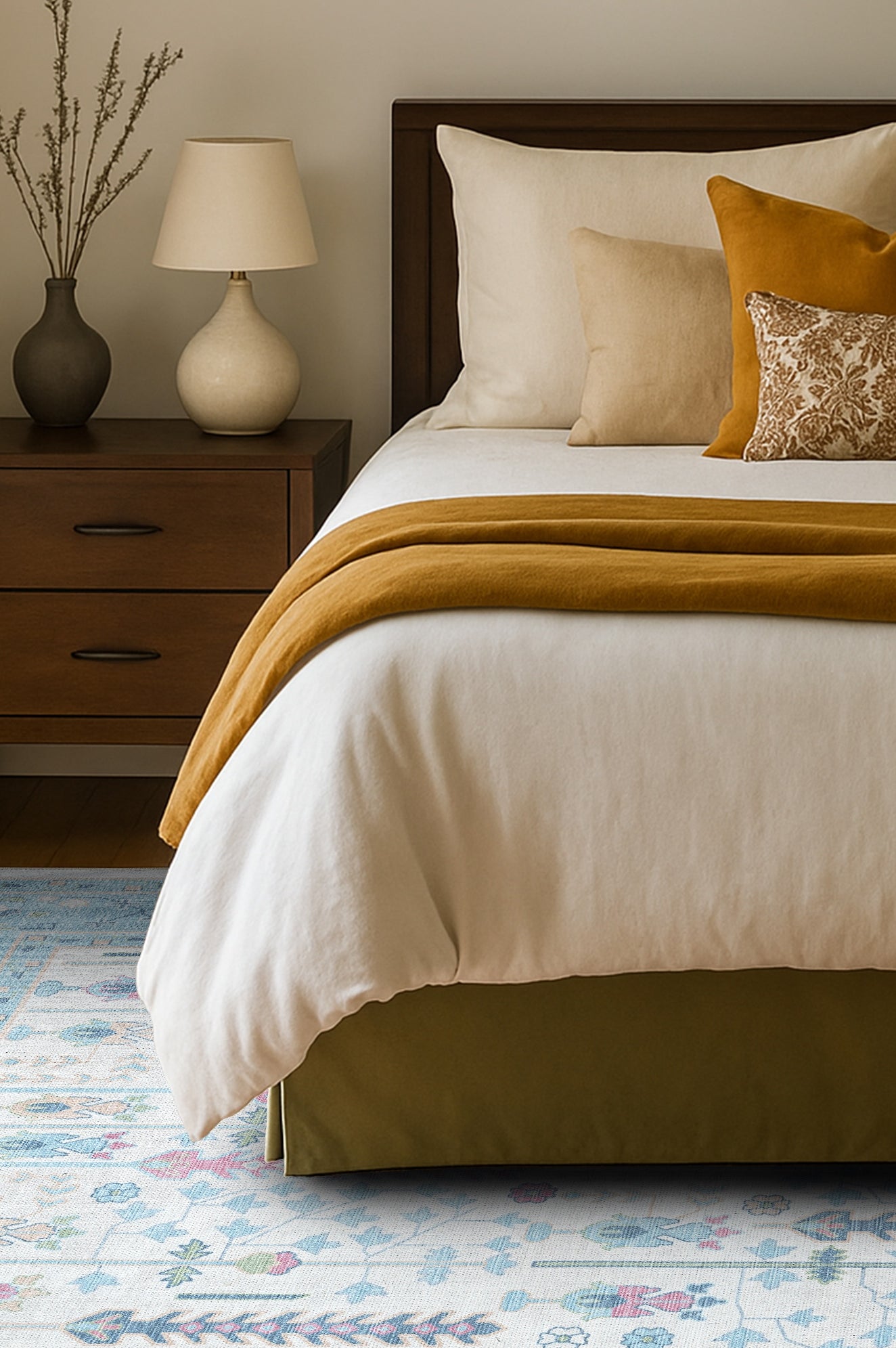 Annela Pastel Light Blue Modern Oushak Rug