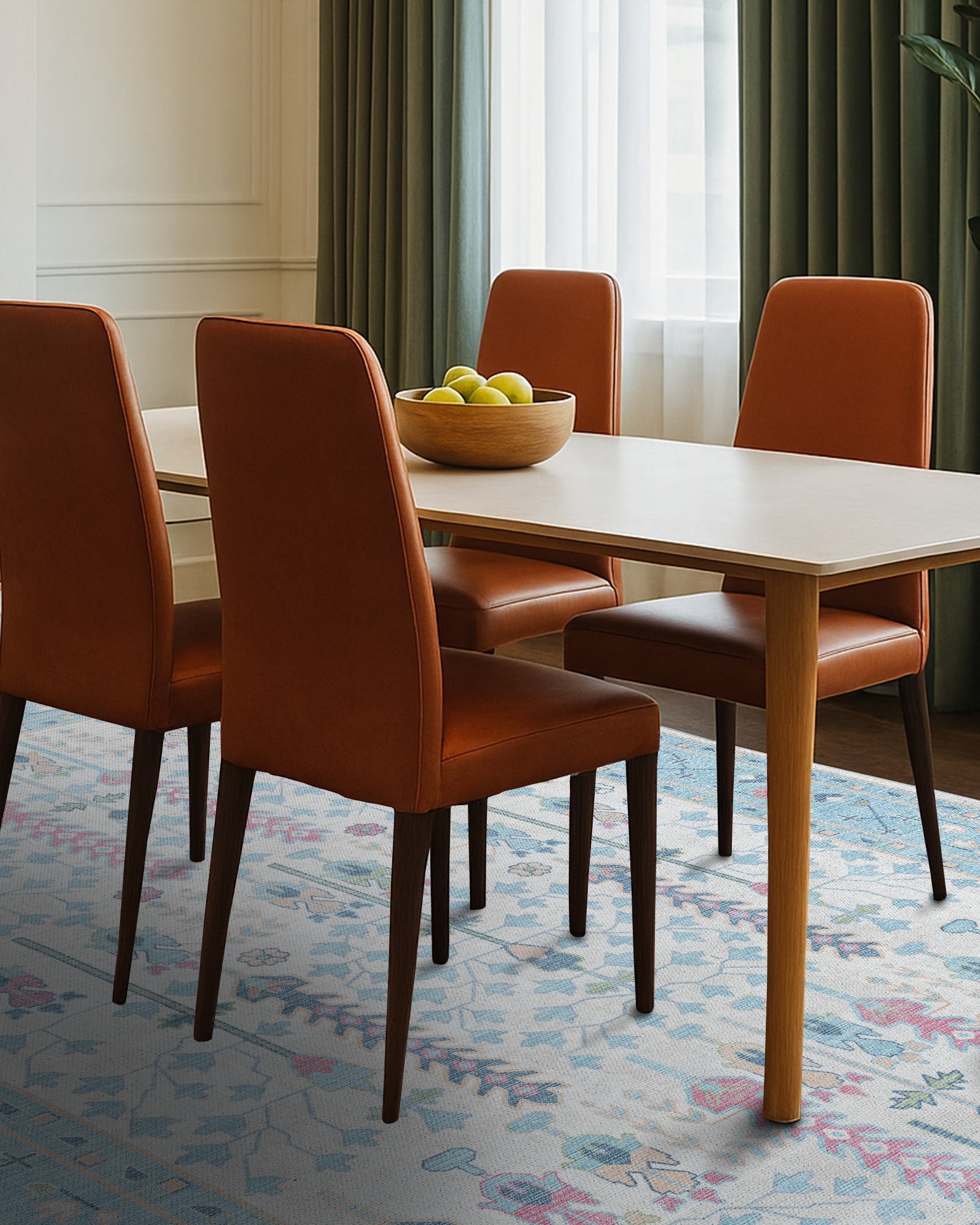 Annela Pastel Light Blue Modern Oushak Rug