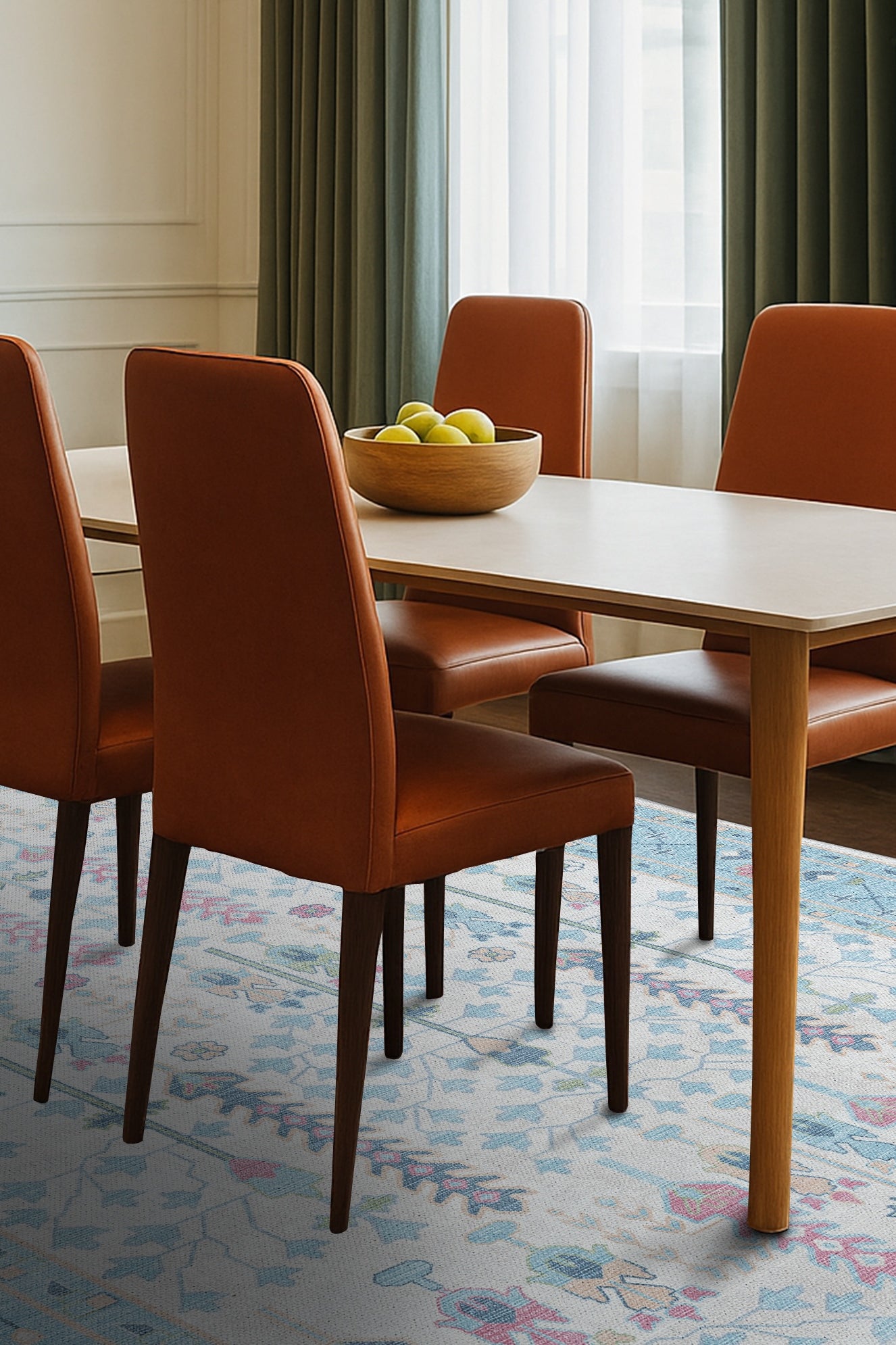 Annela Pastel Light Blue Modern Oushak Rug