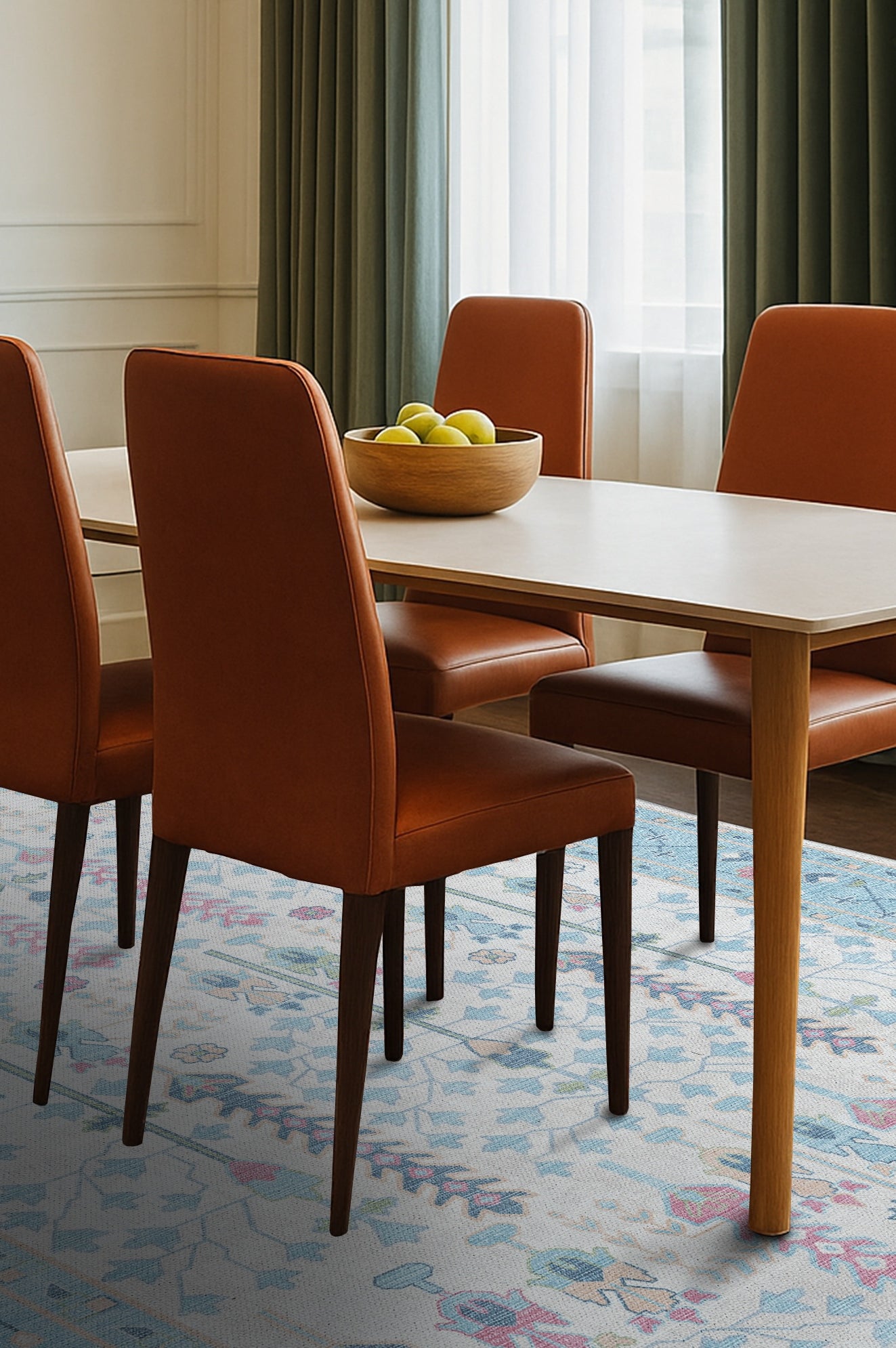 Annela Pastel Light Blue Modern Oushak Rug