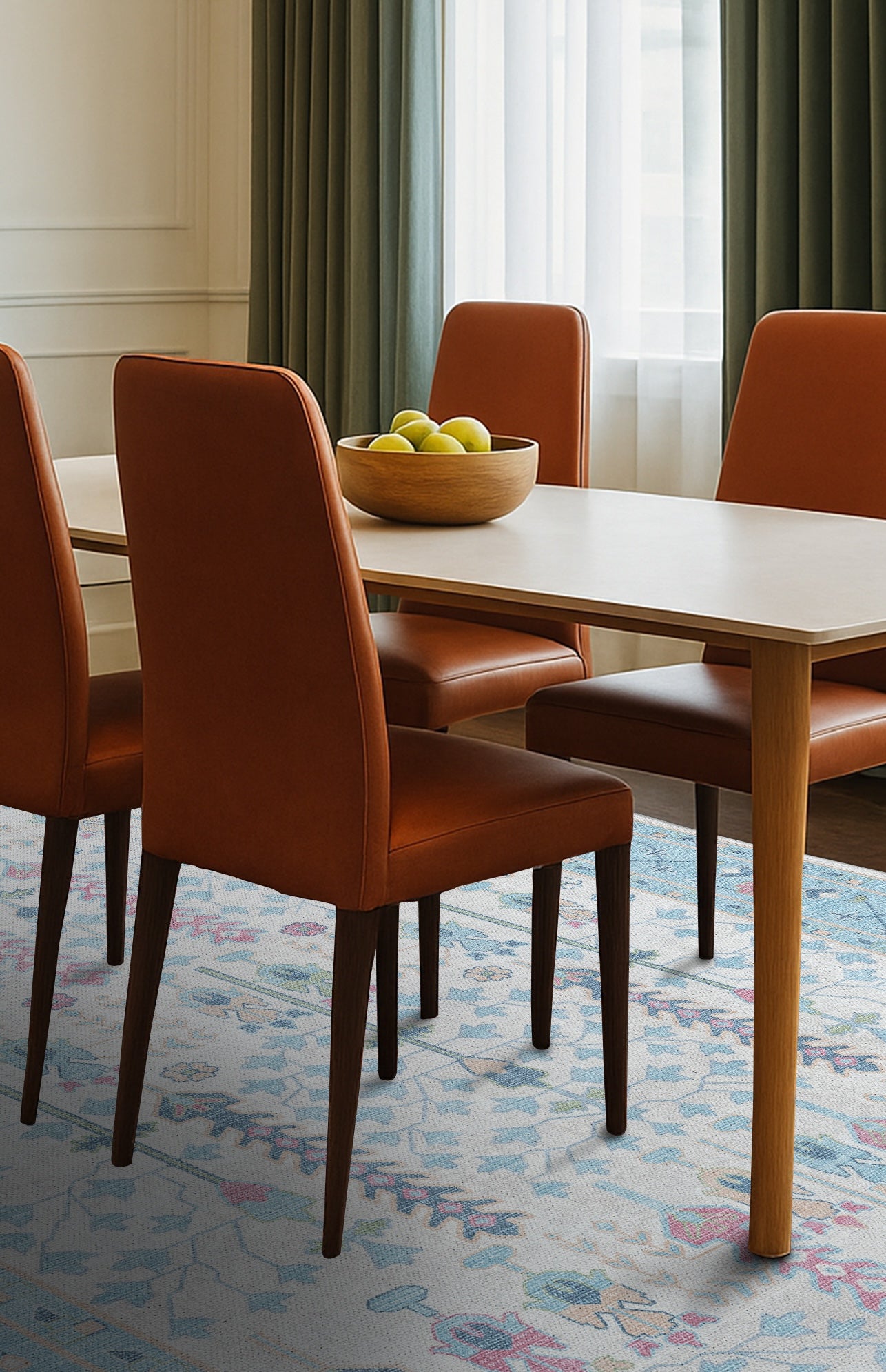 Annela Pastel Light Blue Modern Oushak Rug