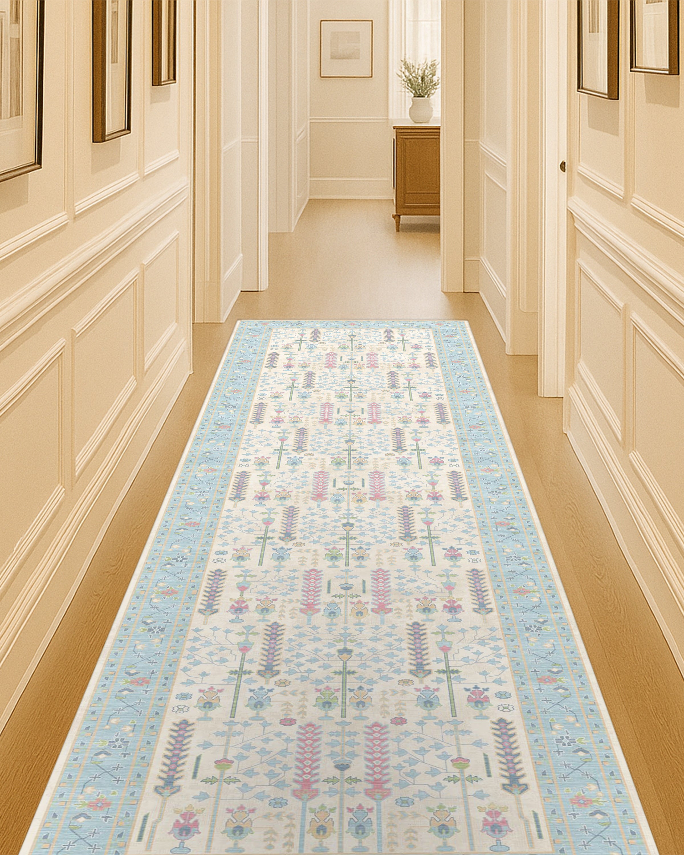 Annela Pastel Light Blue Modern Oushak Rug