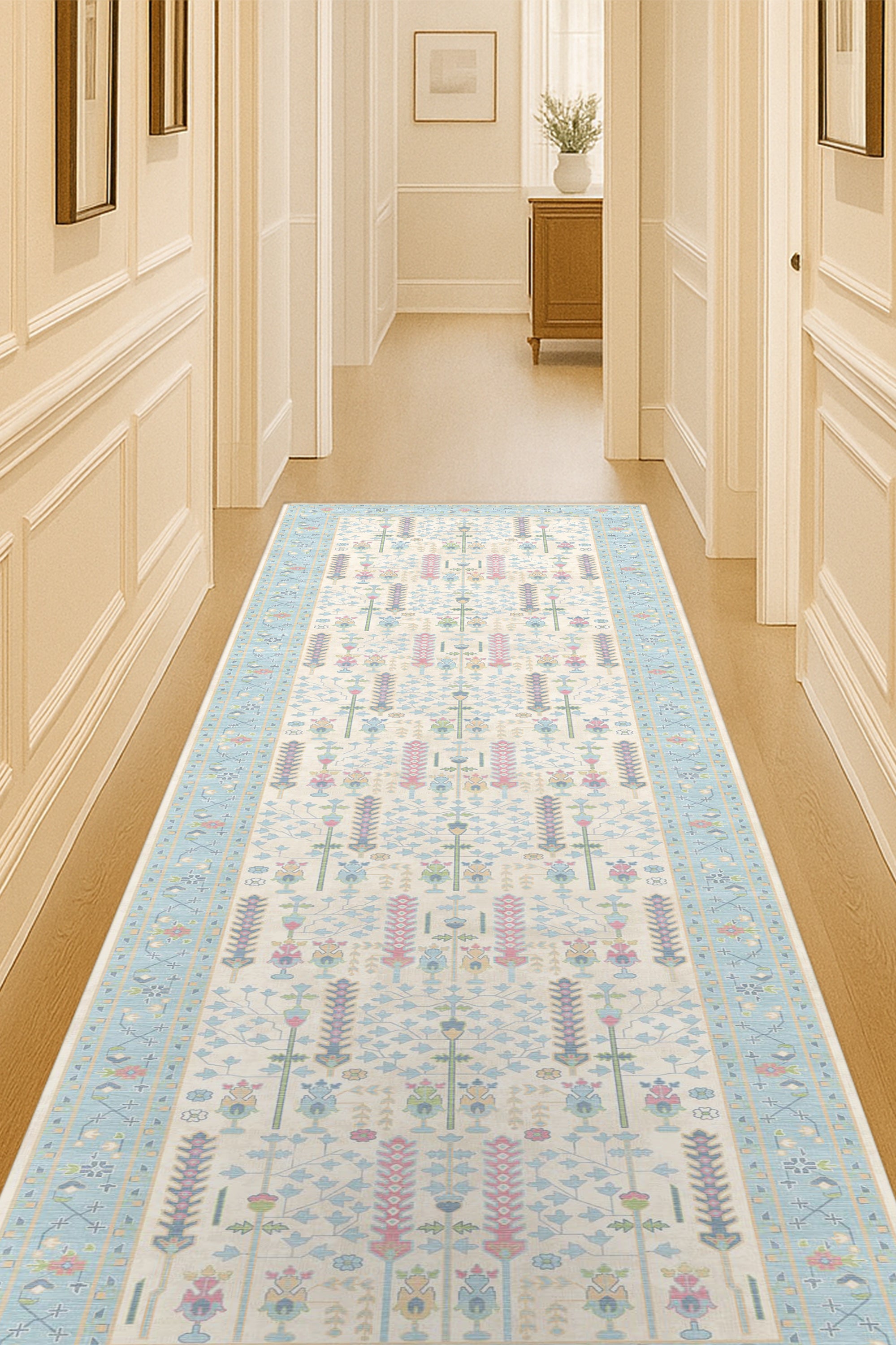 Annela Pastel Light Blue Modern Oushak Rug