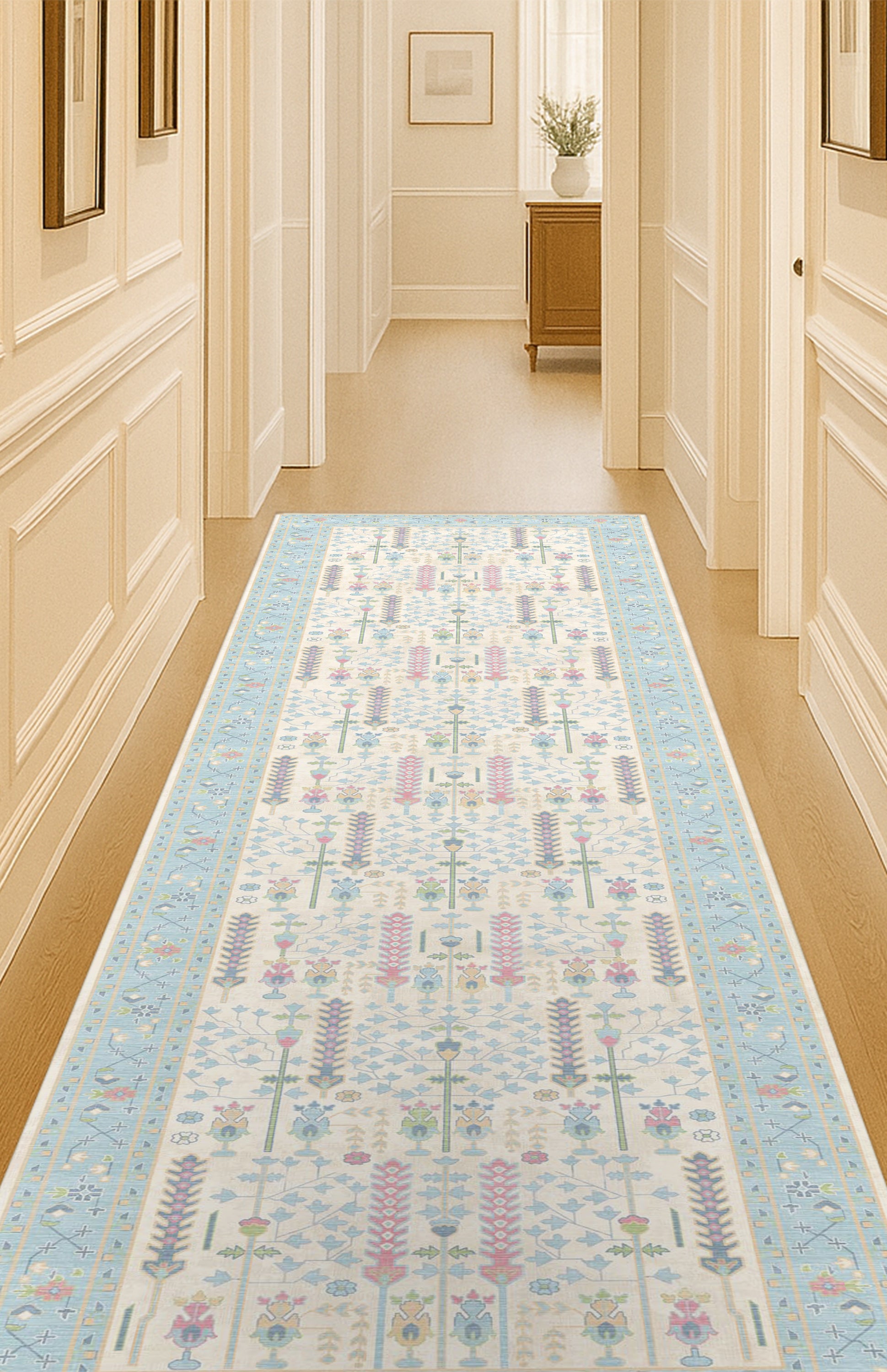 Annela Pastel Light Blue Modern Oushak Rug