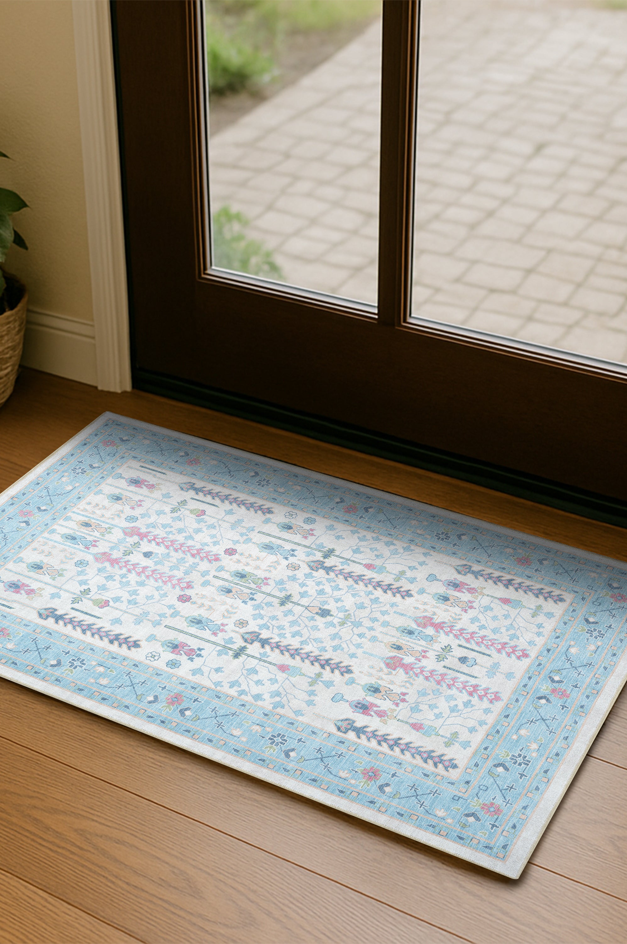 Annela Pastel Light Blue Modern Oushak Rug