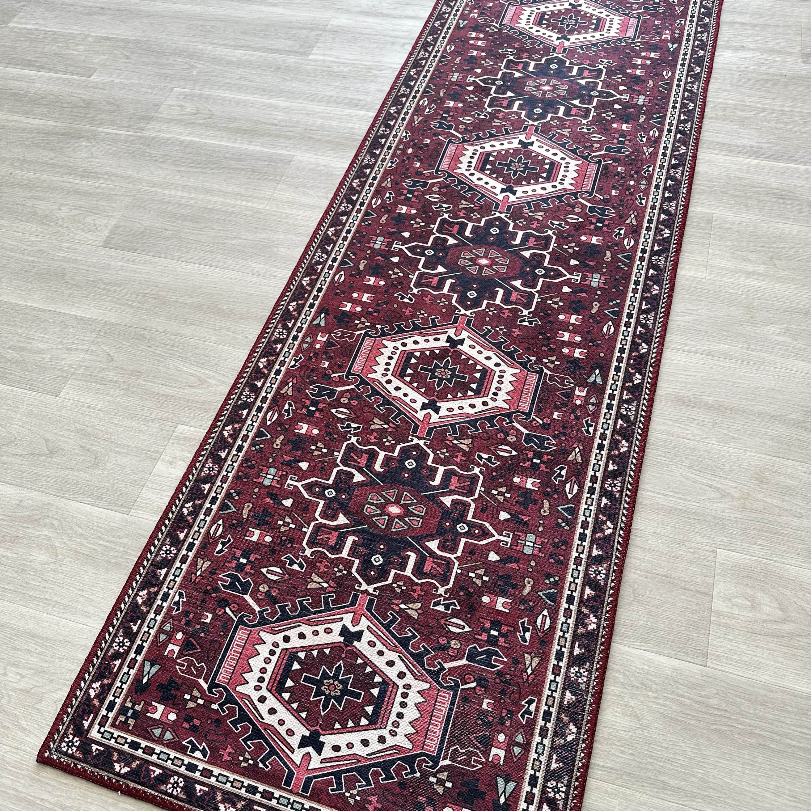 Elodie Red Burgundy Heriz Persian Rug