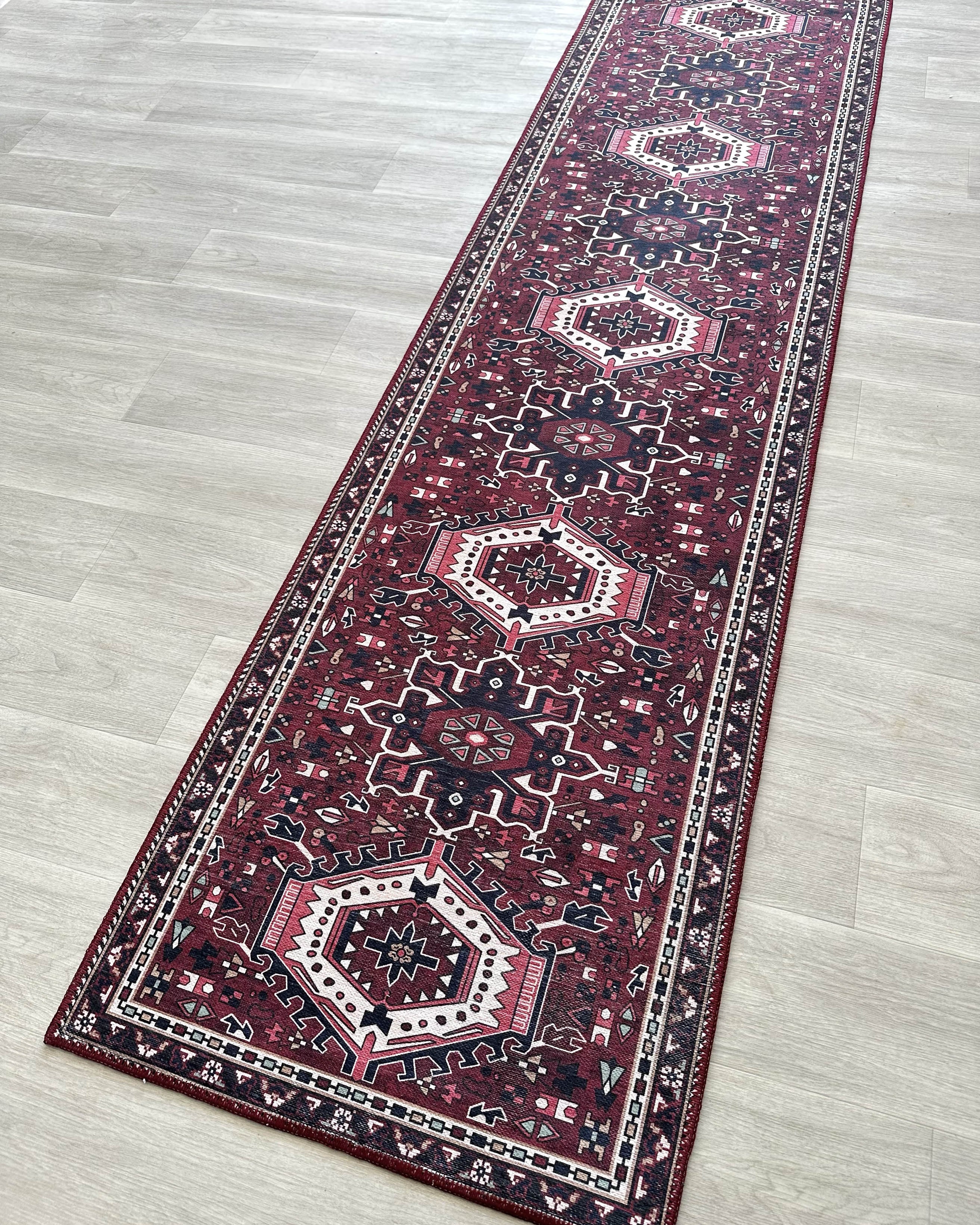 Elodie Red Burgundy Heriz Persian Rug