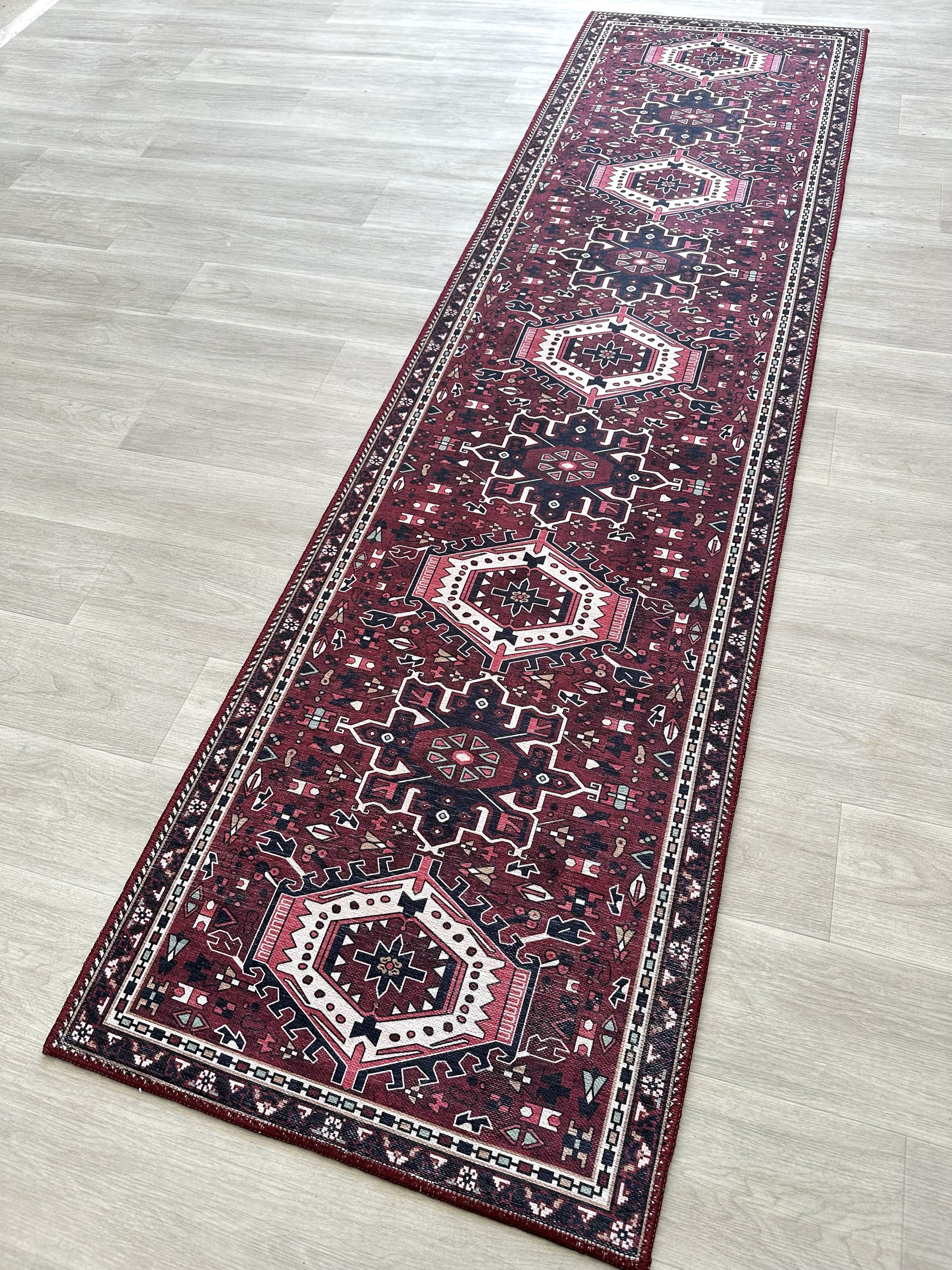 Elodie Red Burgundy Heriz Persian Rug