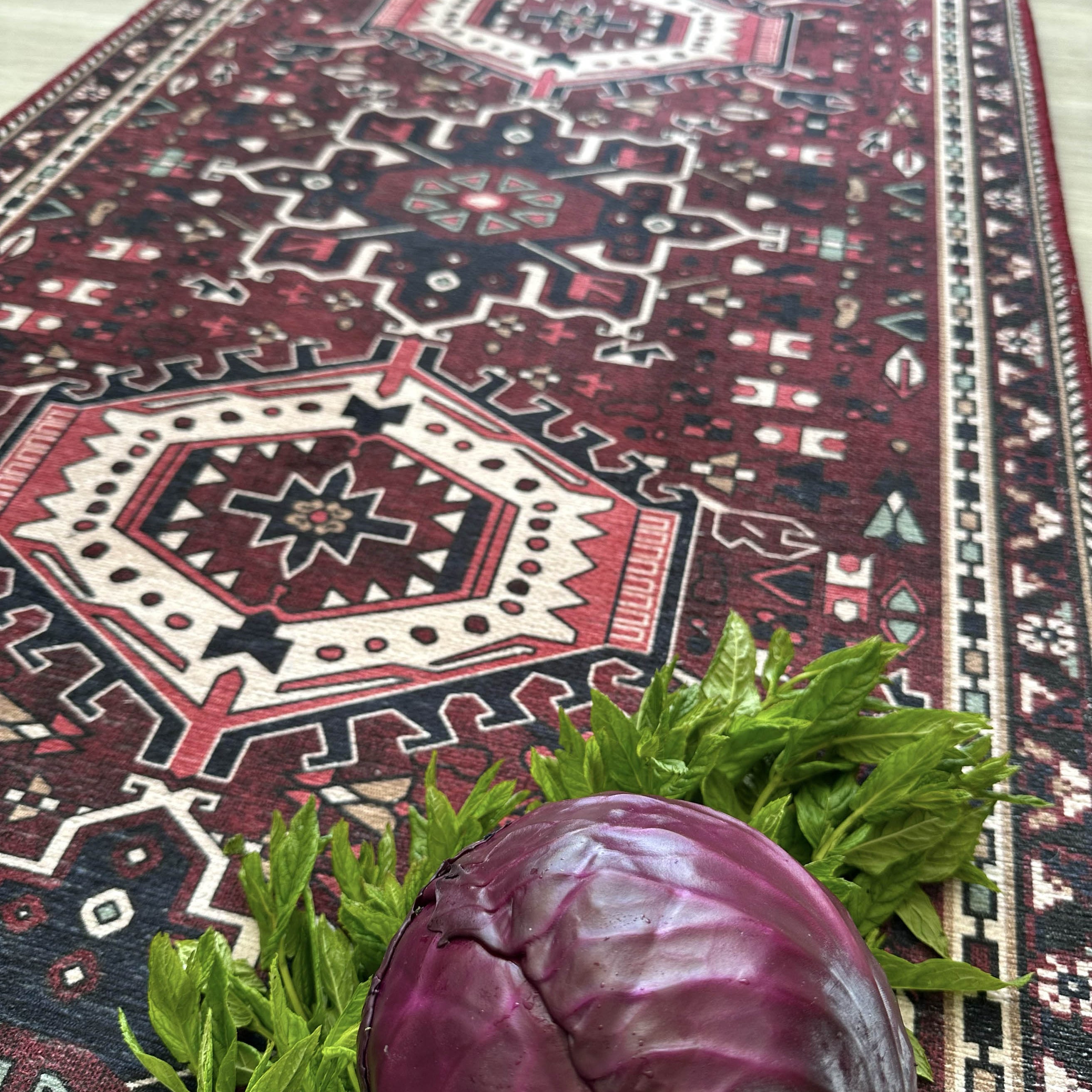 Elodie Red Burgundy Heriz Persian Rug