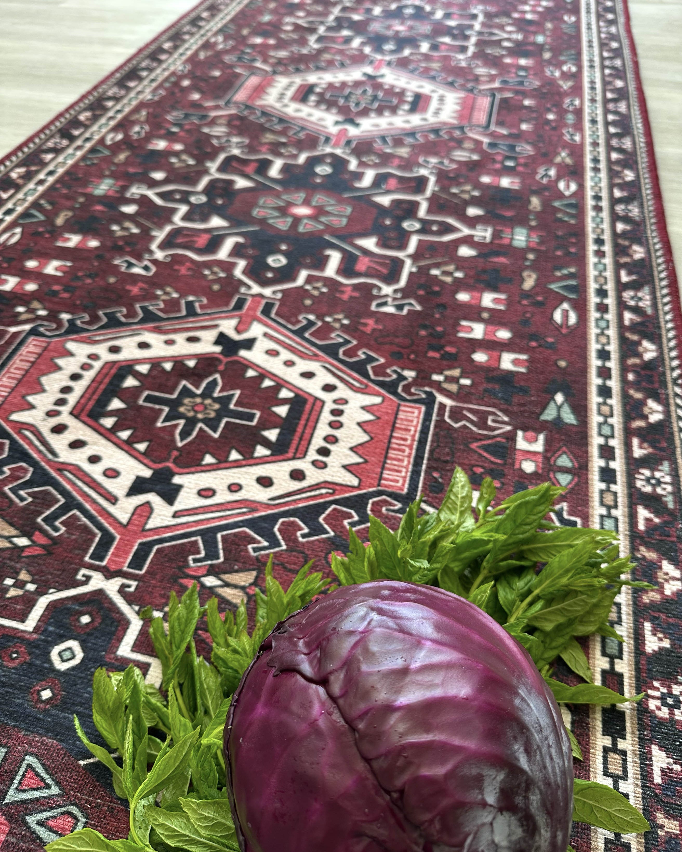 Elodie Red Burgundy Heriz Persian Rug