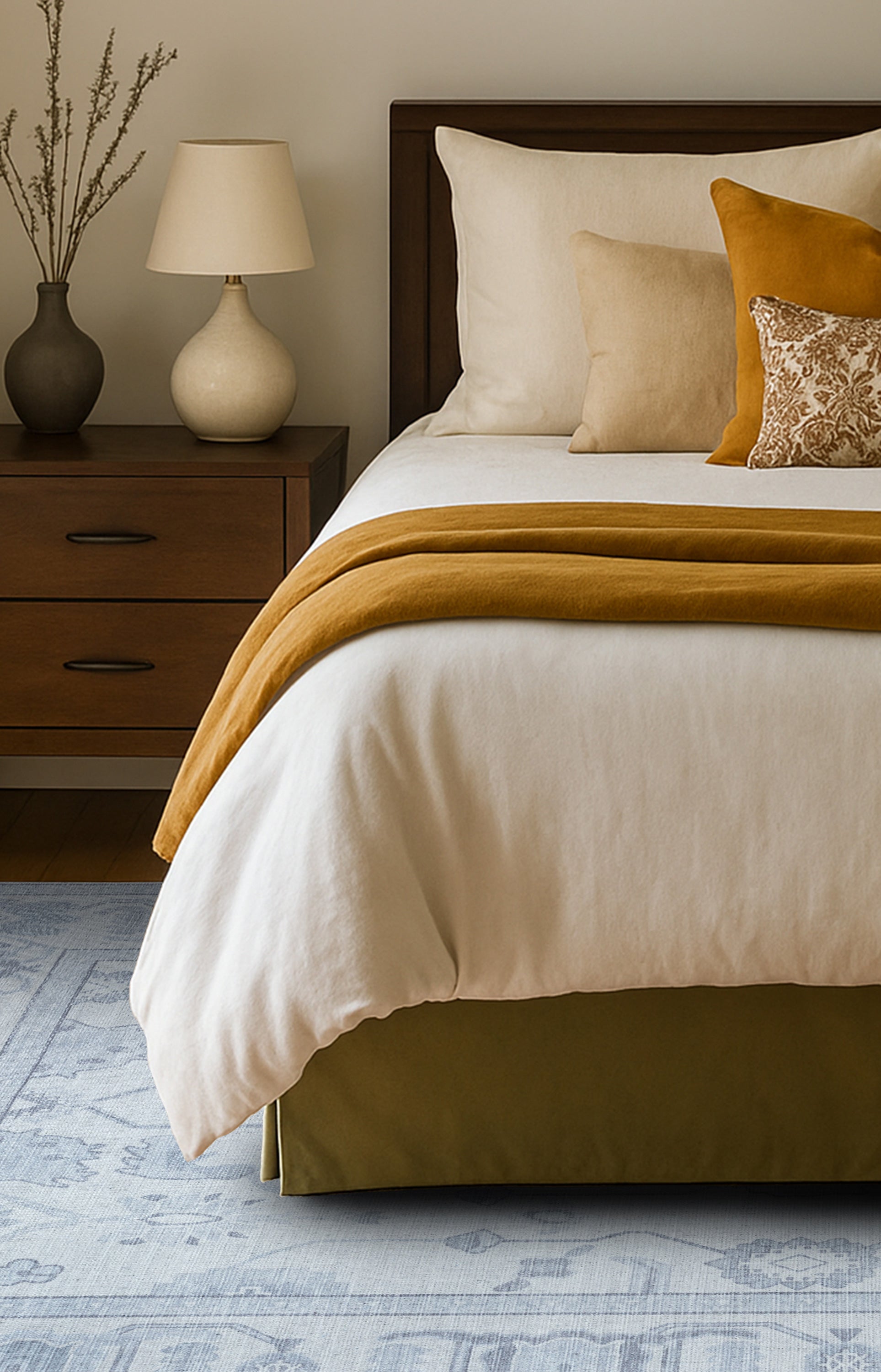 Inas Neutral Gray White Oushak Rug