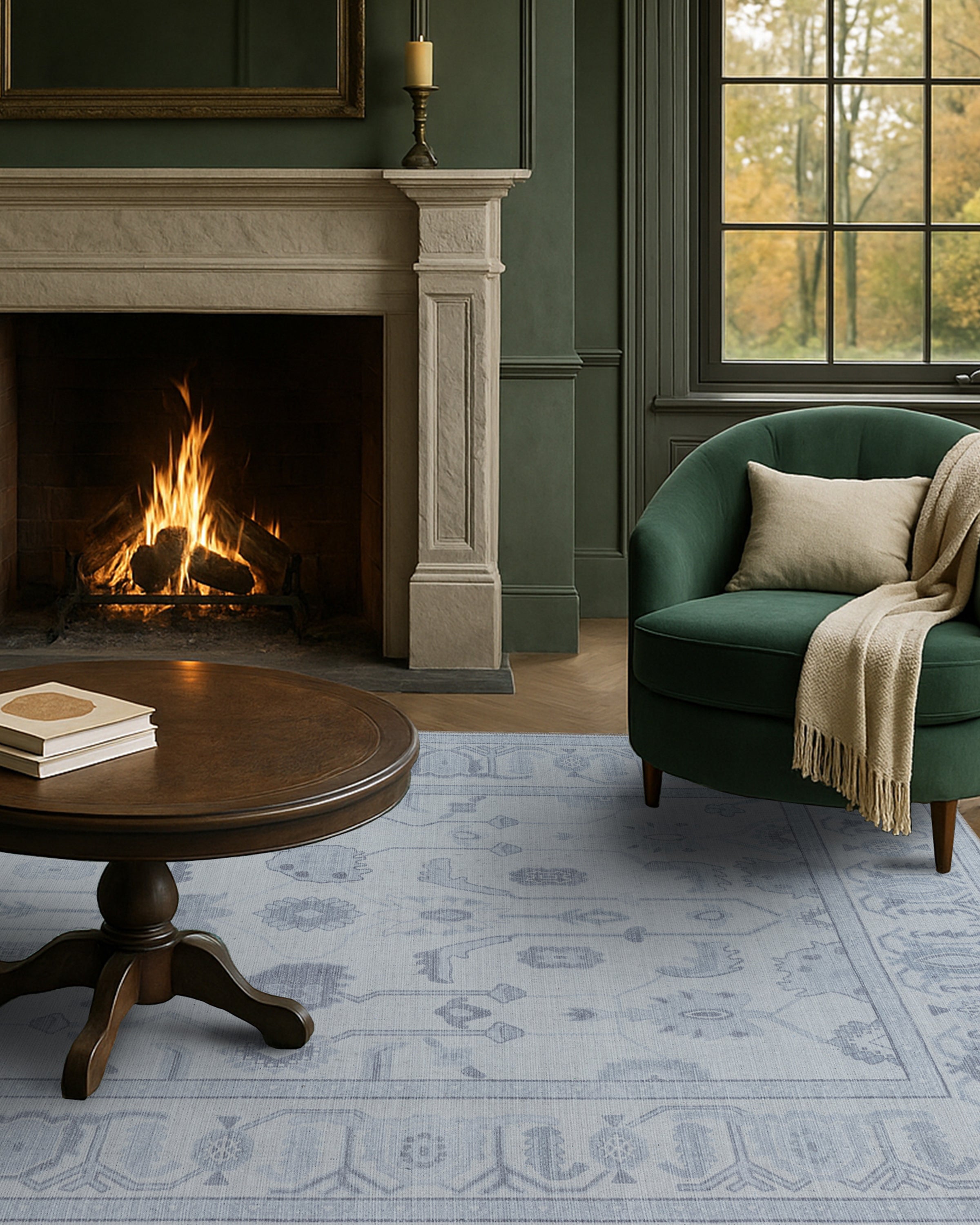 Inas Neutral Gray White Oushak Rug