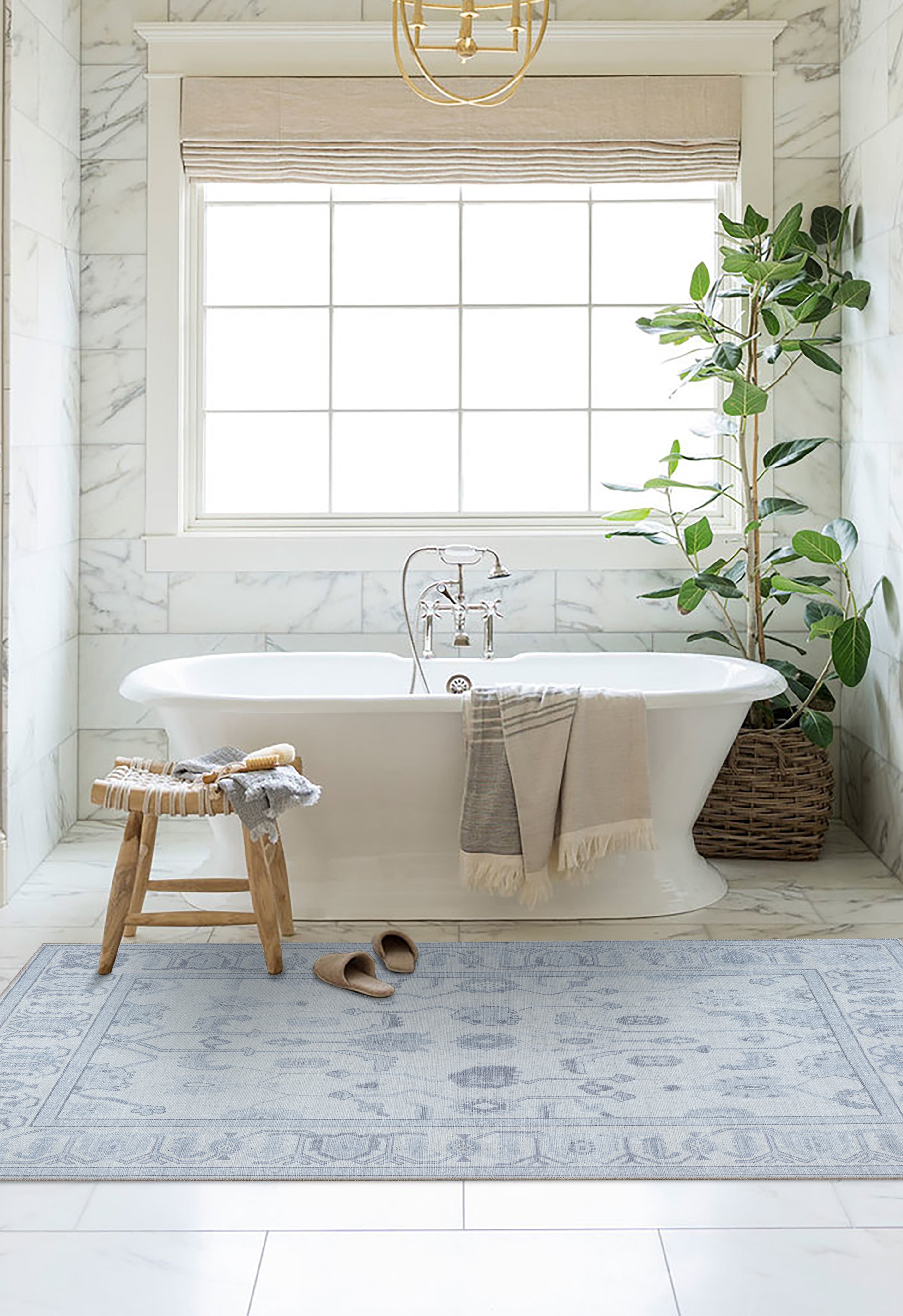 Inas Neutral Gray White Oushak Rug