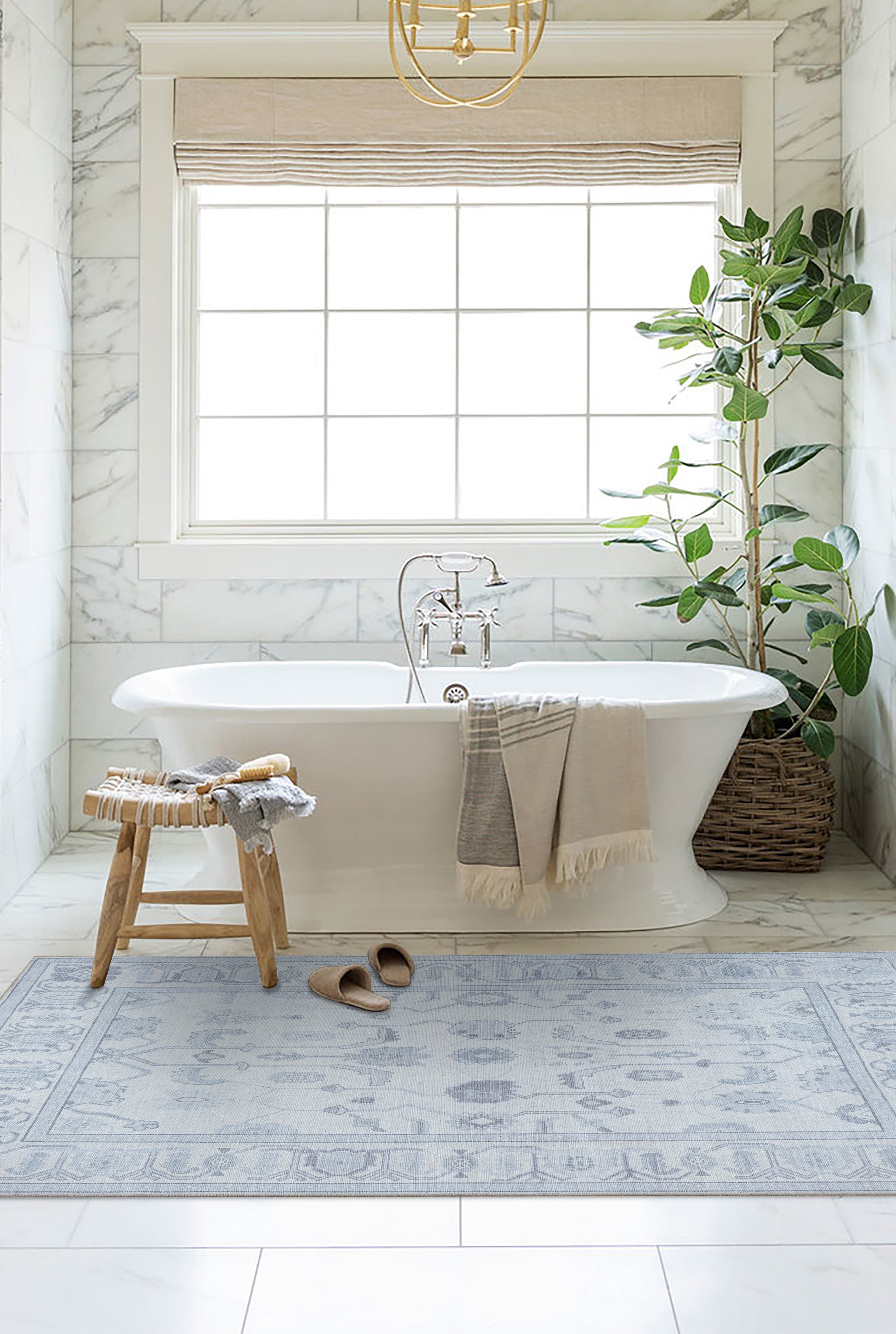 Inas Neutral Gray White Oushak Rug