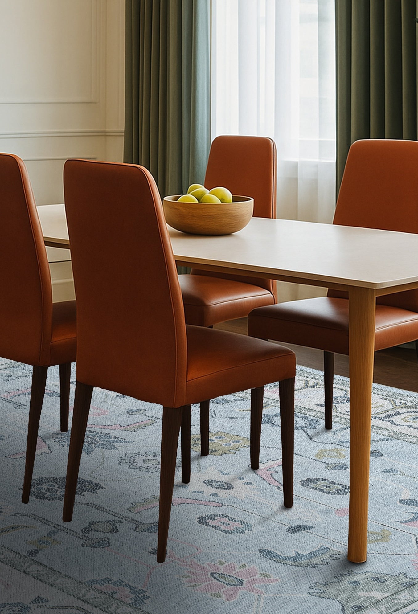 Corinne Pastel Blue Cream Modern Oushak Rug