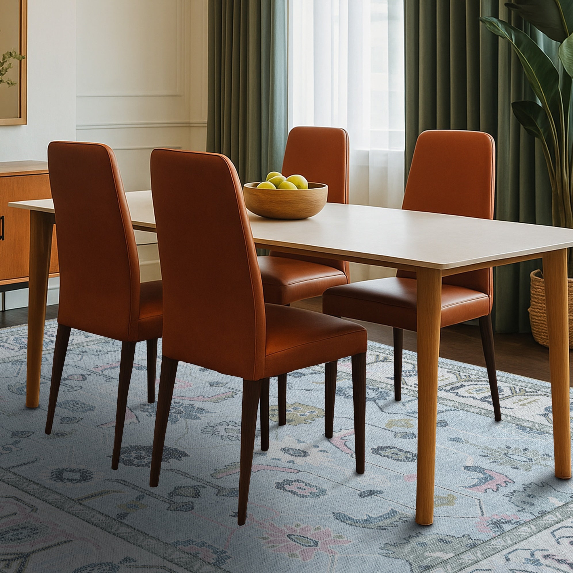 Corinne Pastel Blue Cream Modern Oushak Rug