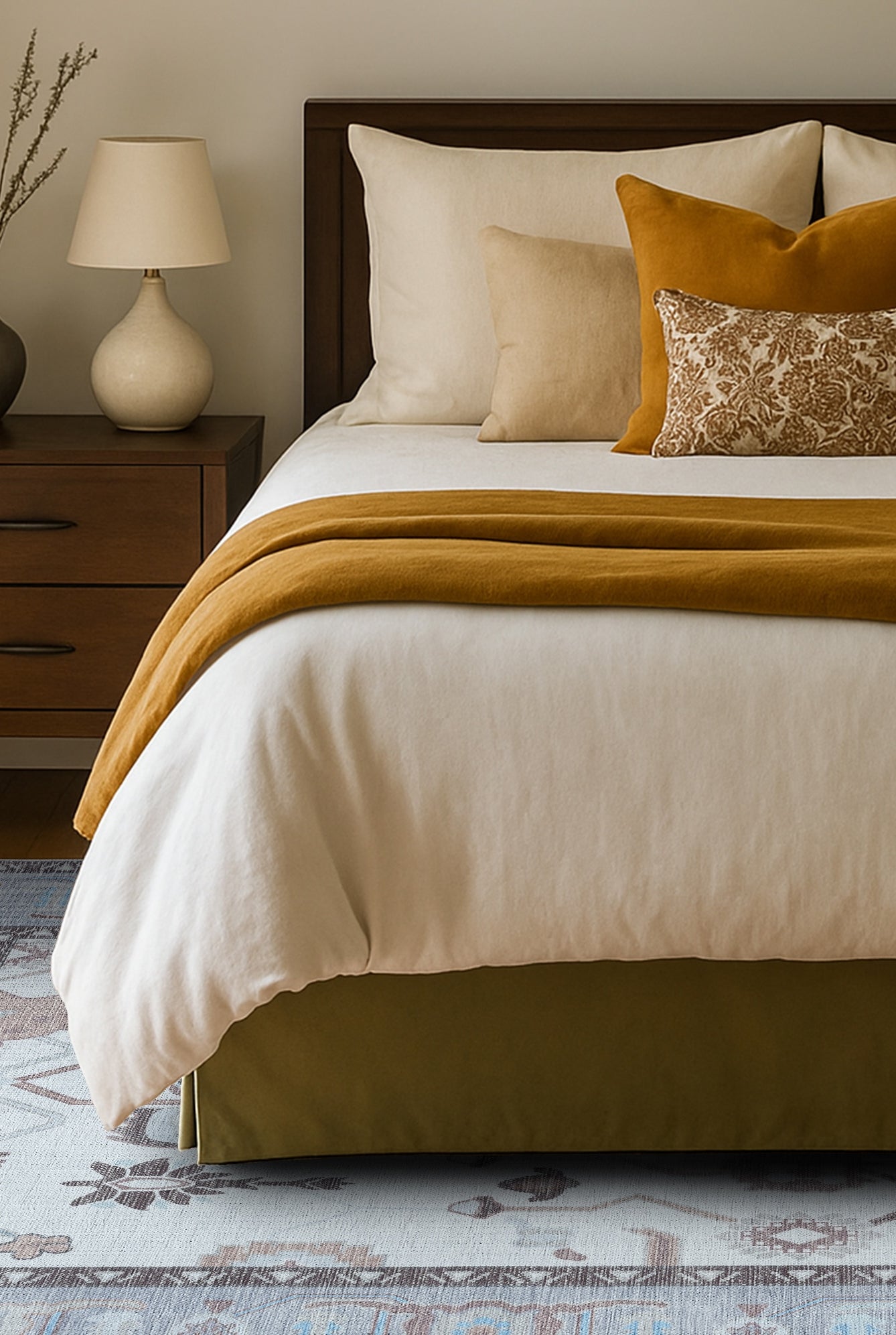 Midha White Gray Brown Modern Oushak Rug