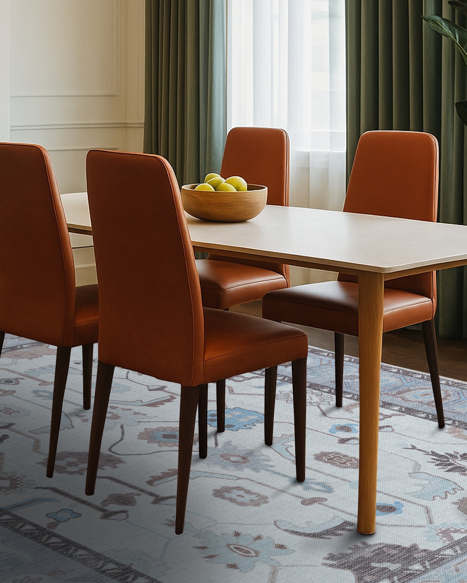 Midha White Gray Brown Modern Oushak Rug