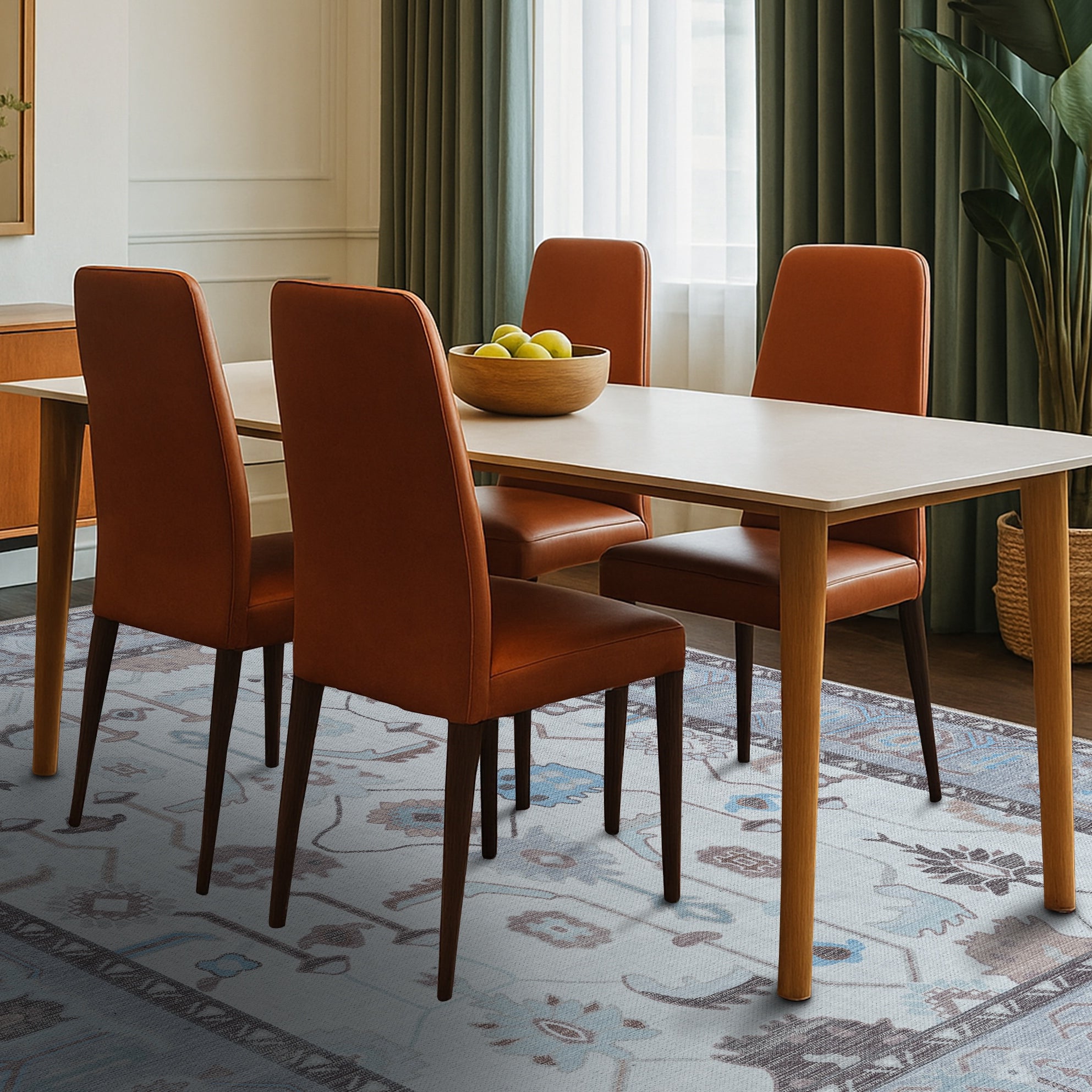 Midha White Gray Brown Modern Oushak Rug