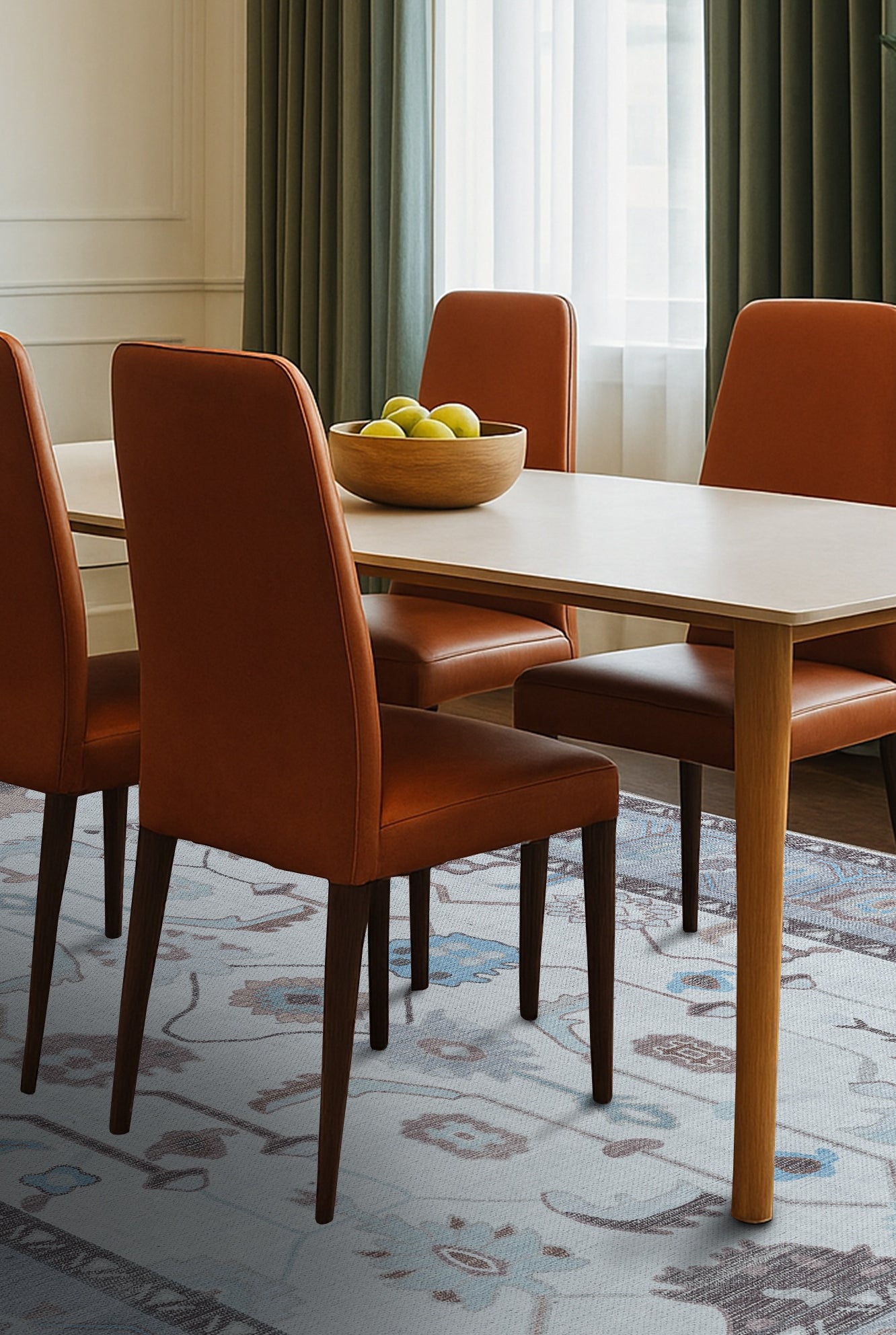 Midha White Gray Brown Modern Oushak Rug