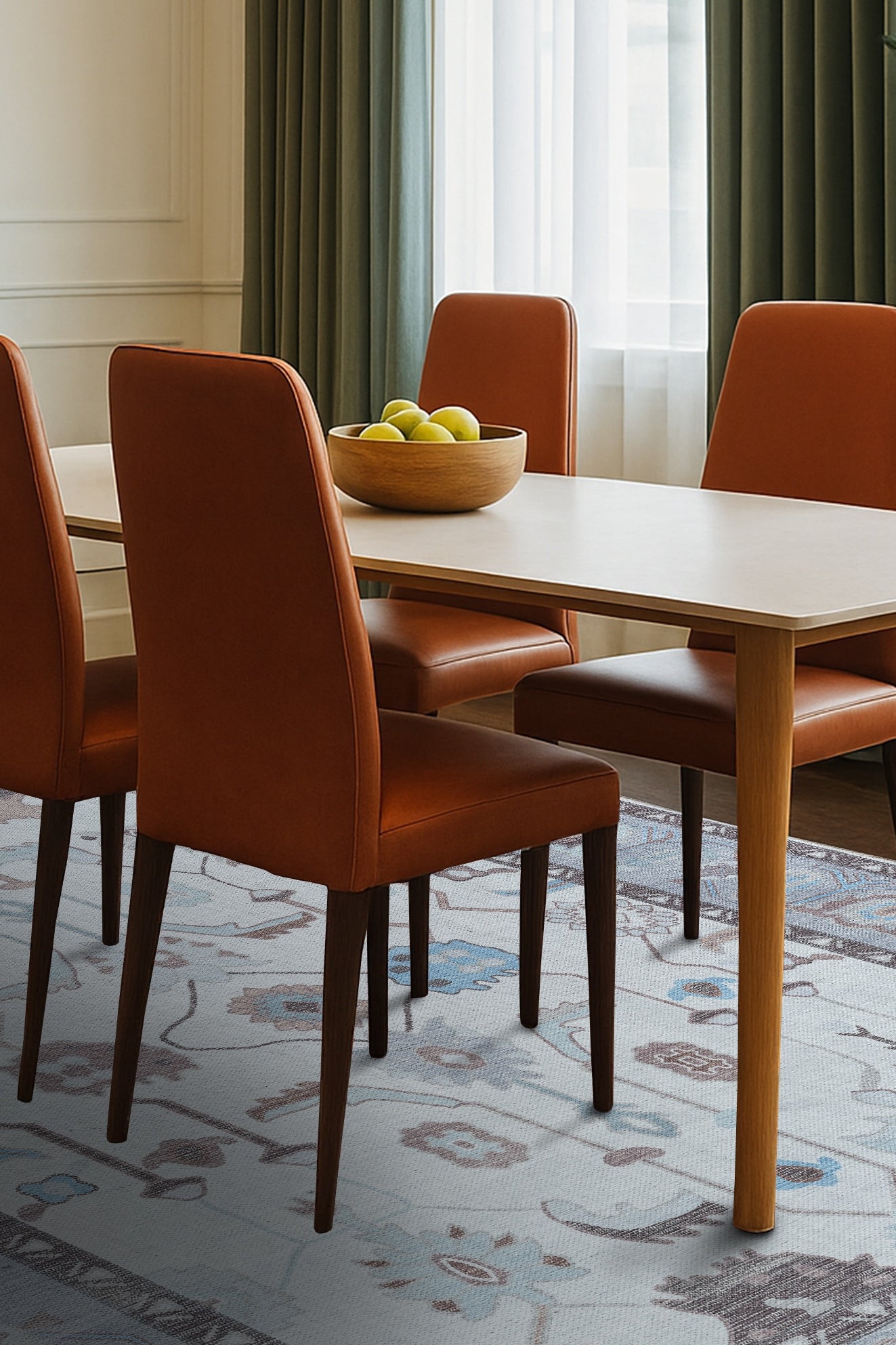 Midha White Gray Brown Modern Oushak Rug