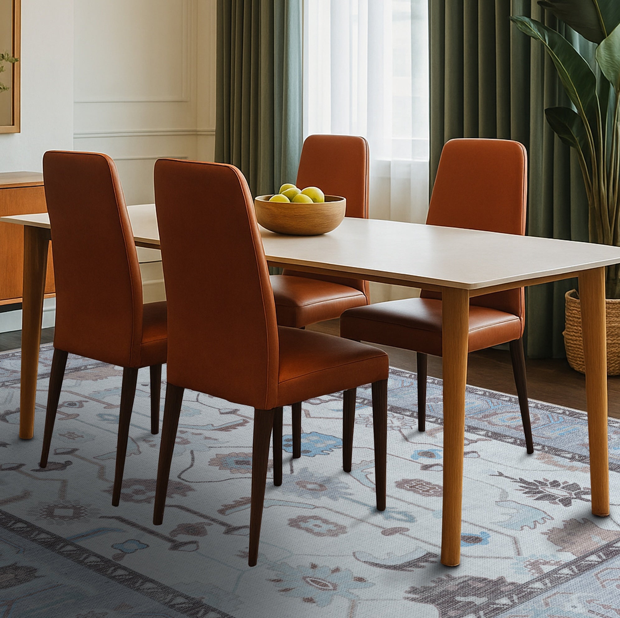 Midha White Gray Brown Modern Oushak Rug