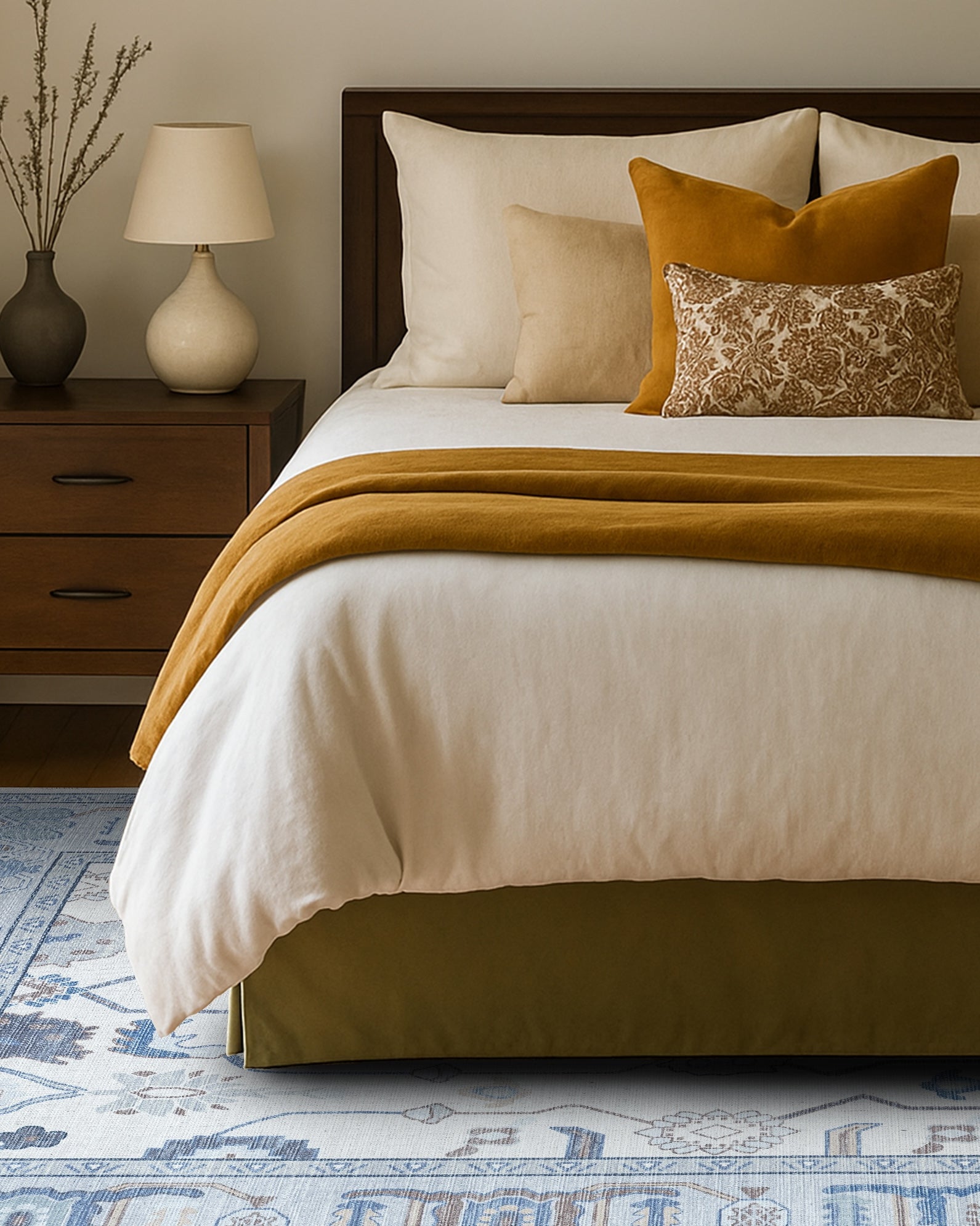 Adler Navy Blue Gray Modern Oushak Rug