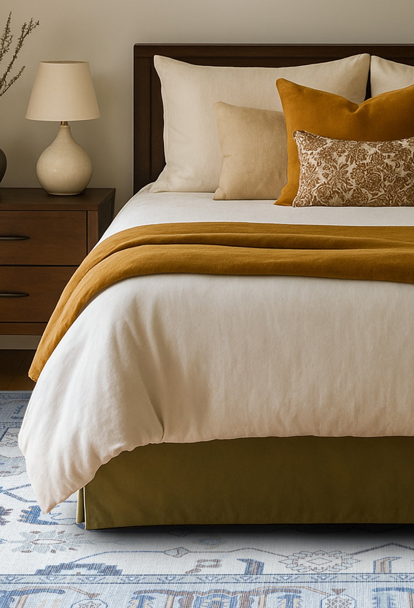 Adler Navy Blue Gray Modern Oushak Rug