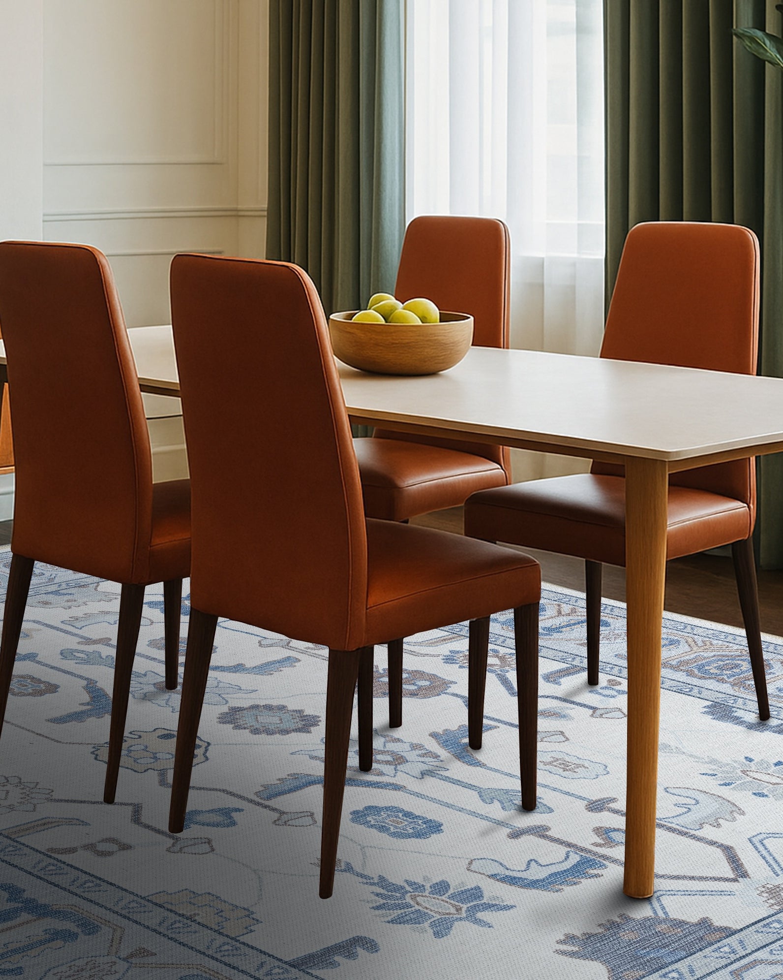 Adler Navy Blue Gray Modern Oushak Rug