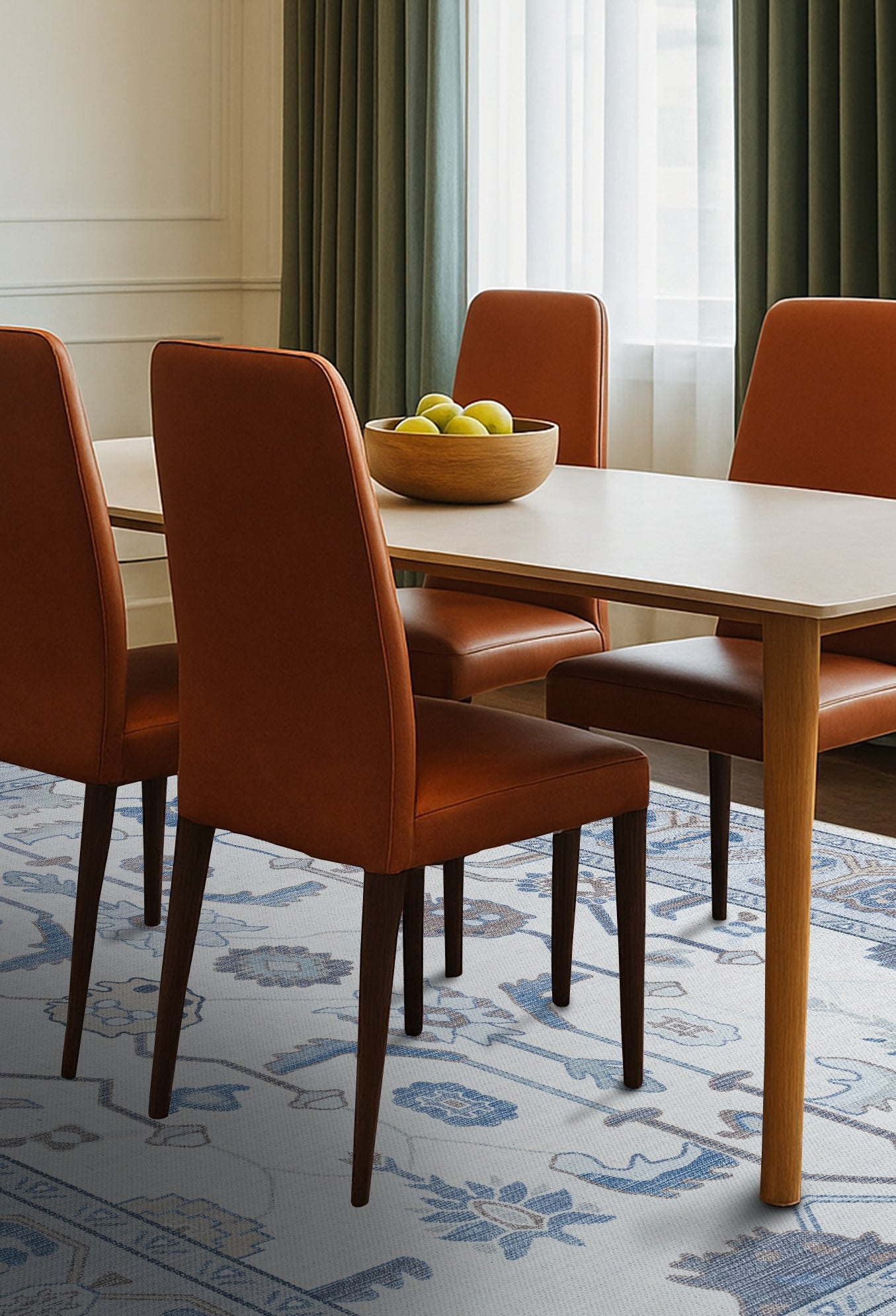 Adler Navy Blue Gray Modern Oushak Rug