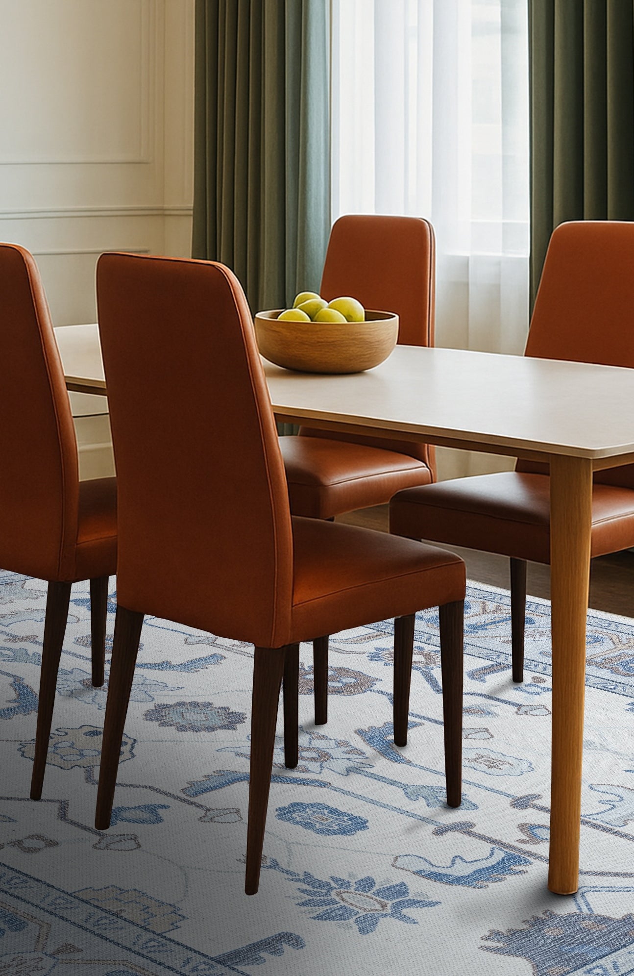 Adler Navy Blue Gray Modern Oushak Rug