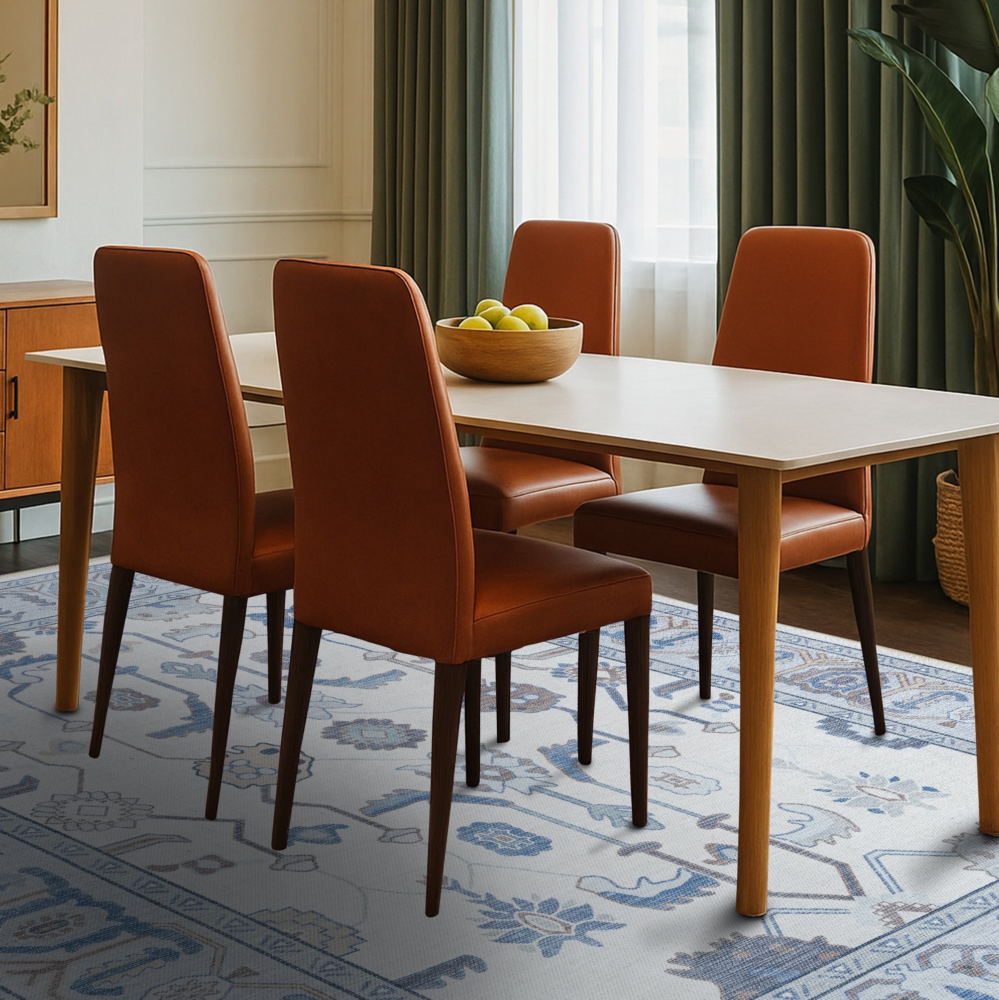 Adler Navy Blue Gray Modern Oushak Rug