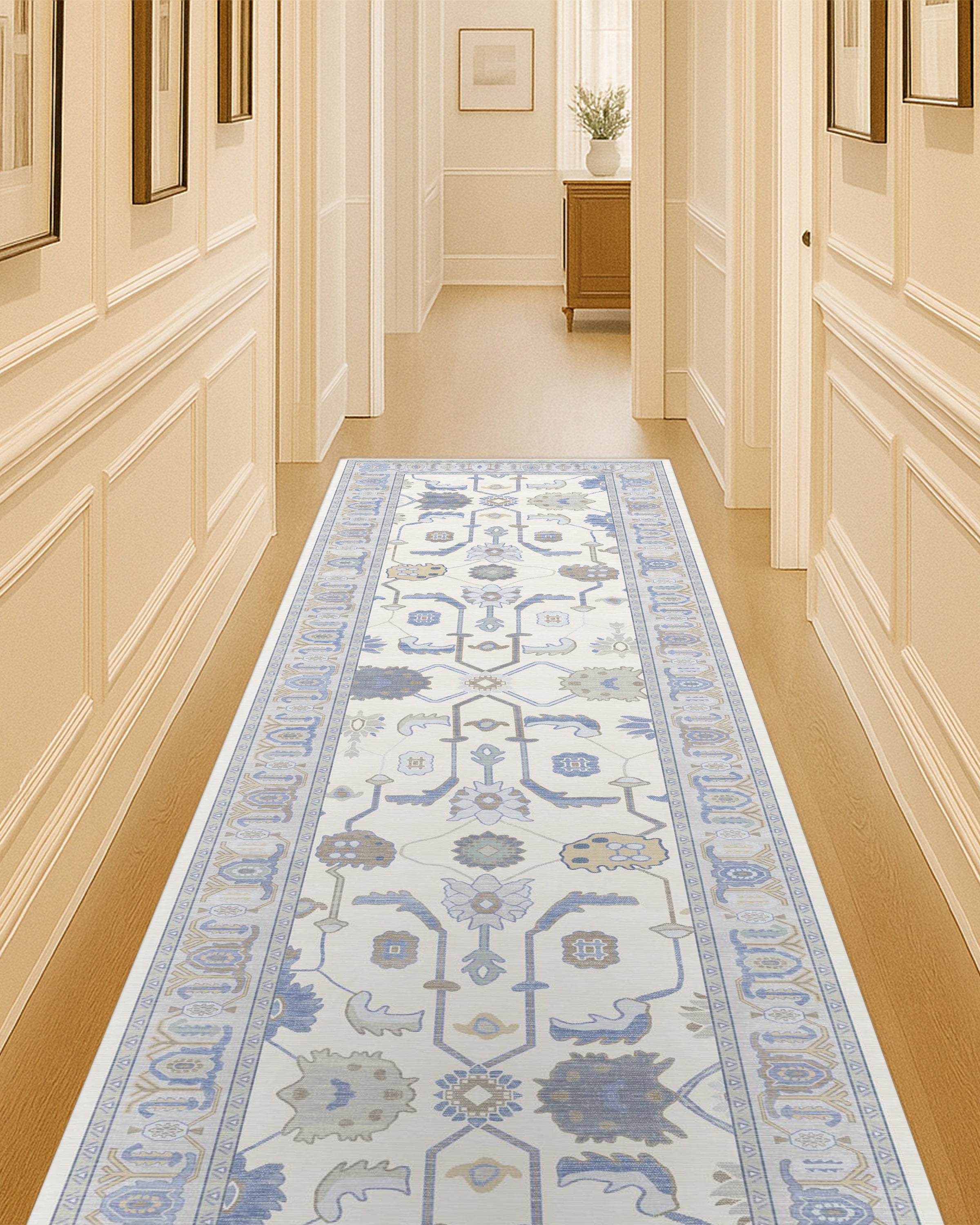 Adler Navy Blue Gray Modern Oushak Rug