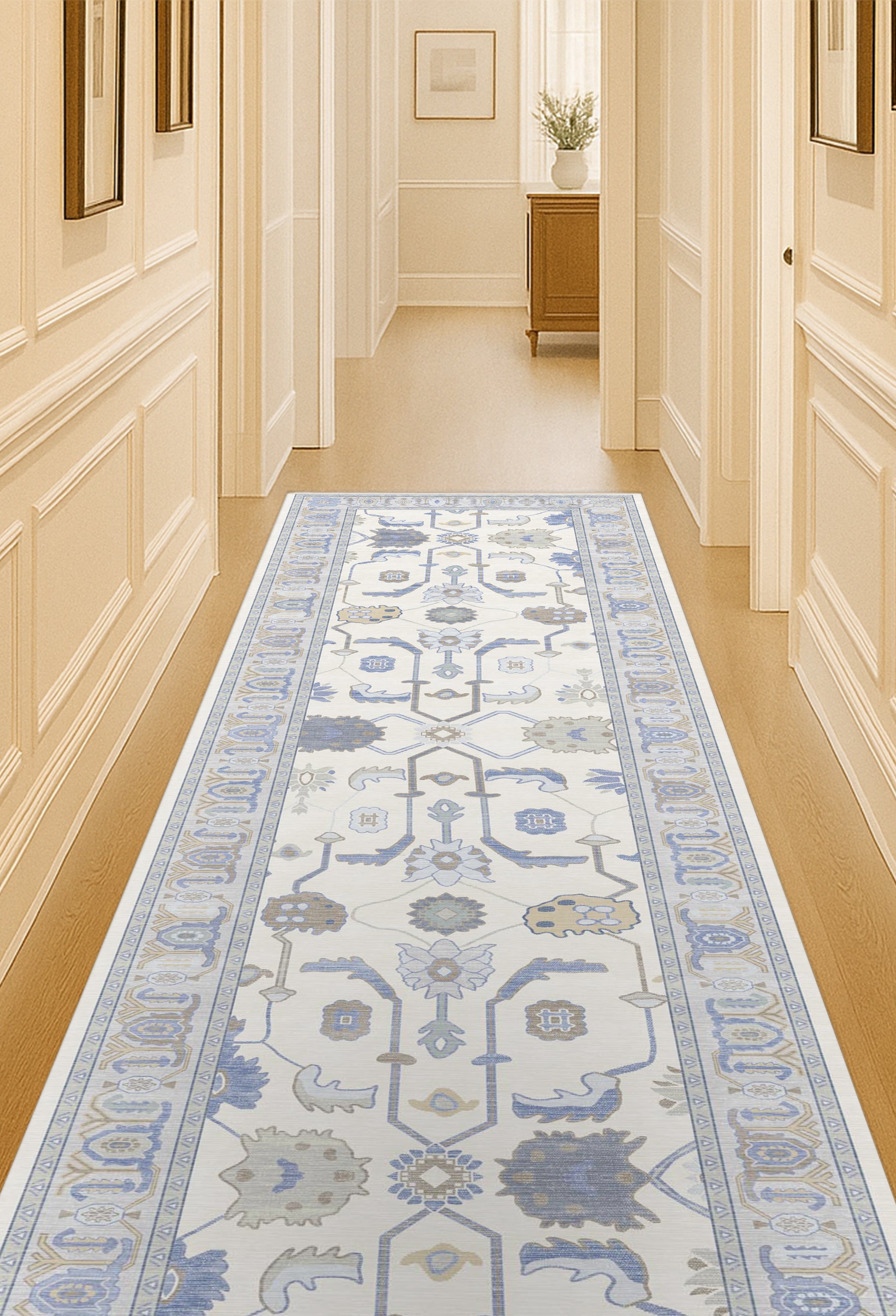 Adler Navy Blue Gray Modern Oushak Rug