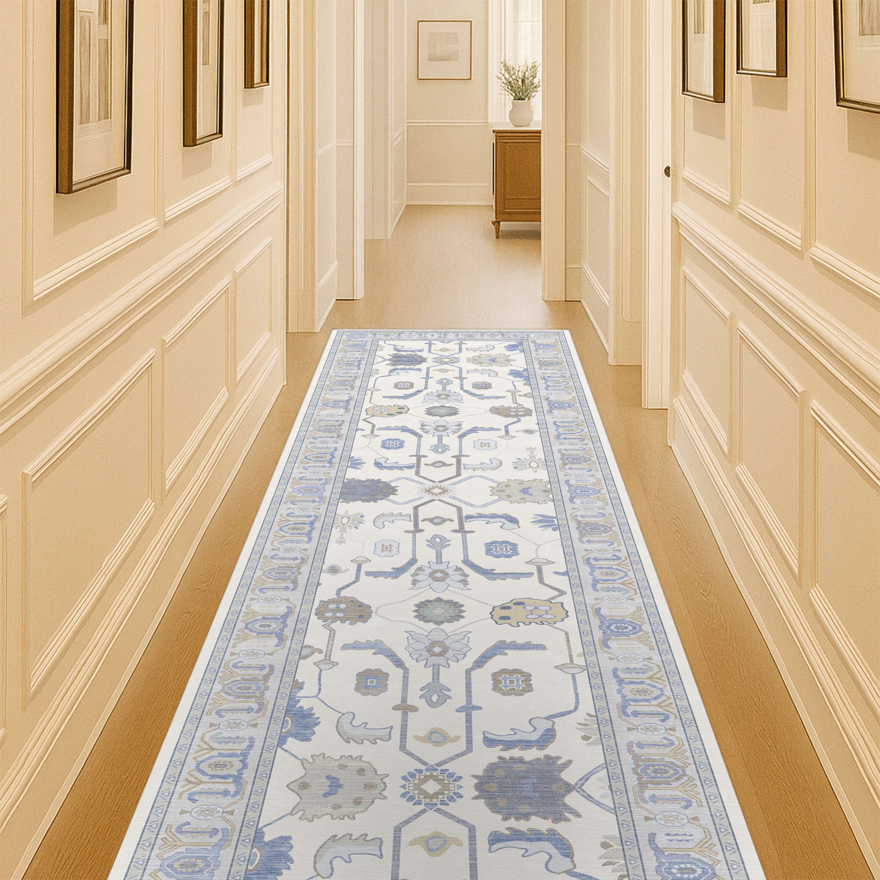 Adler Navy Blue Gray Modern Oushak Rug