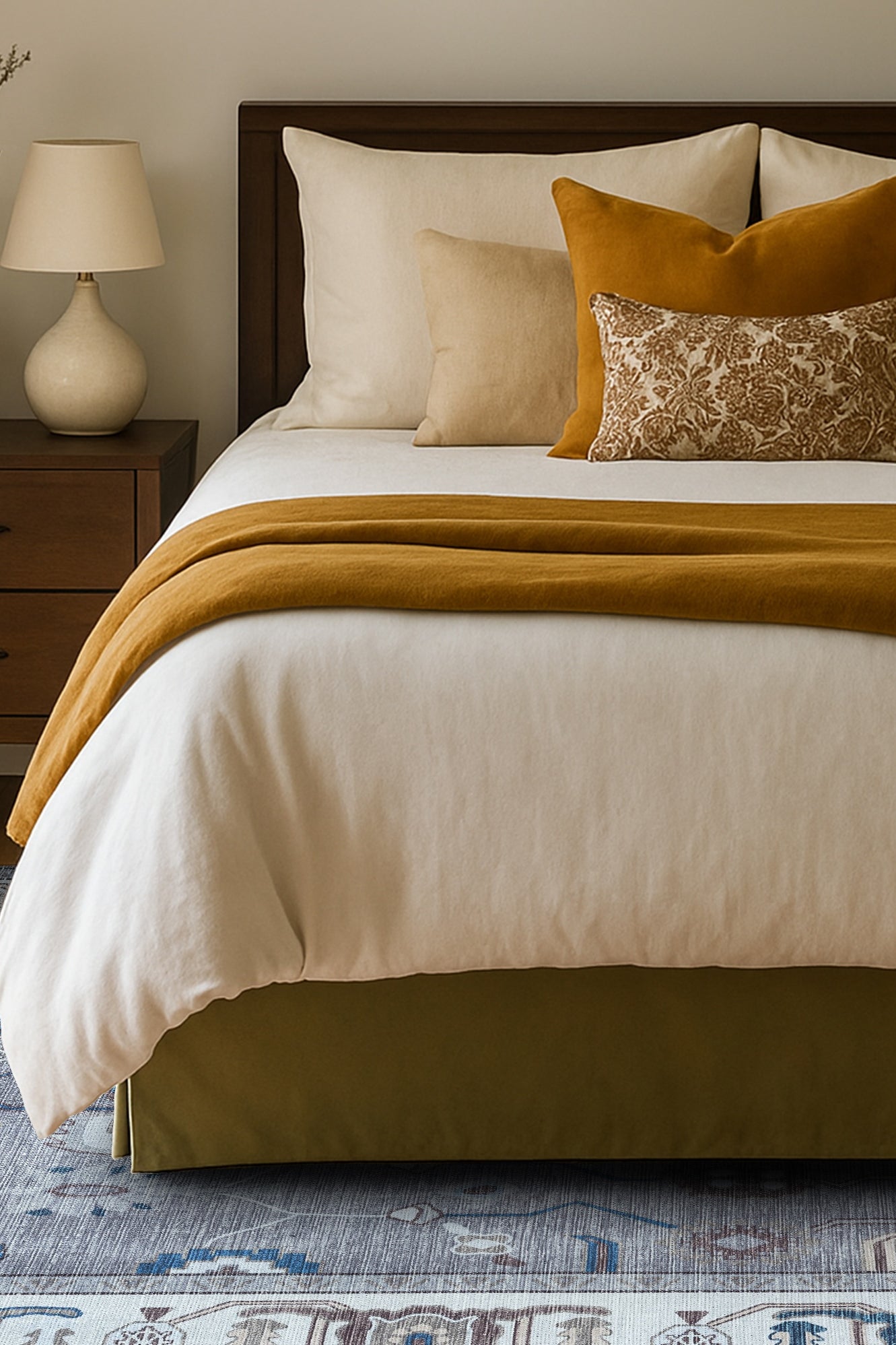 Naila Dark Gray Navy Blue Modern Oushak Rug