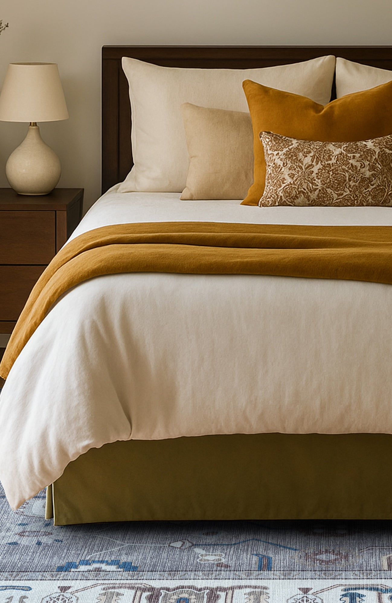 Naila Dark Gray Navy Blue Modern Oushak Rug